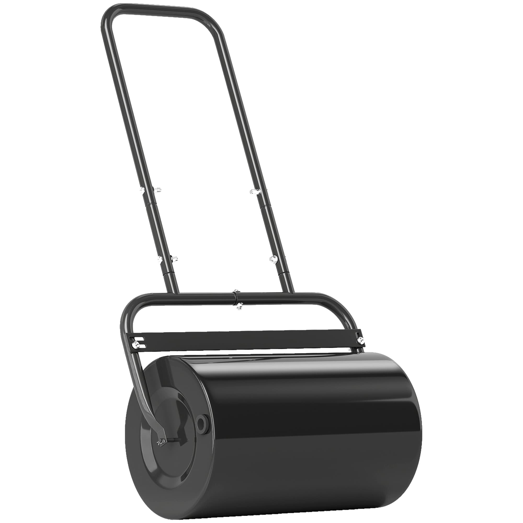 Outsunny 38L Fillable Cylinder Steel Lawn Roller - Black | Aosom UK