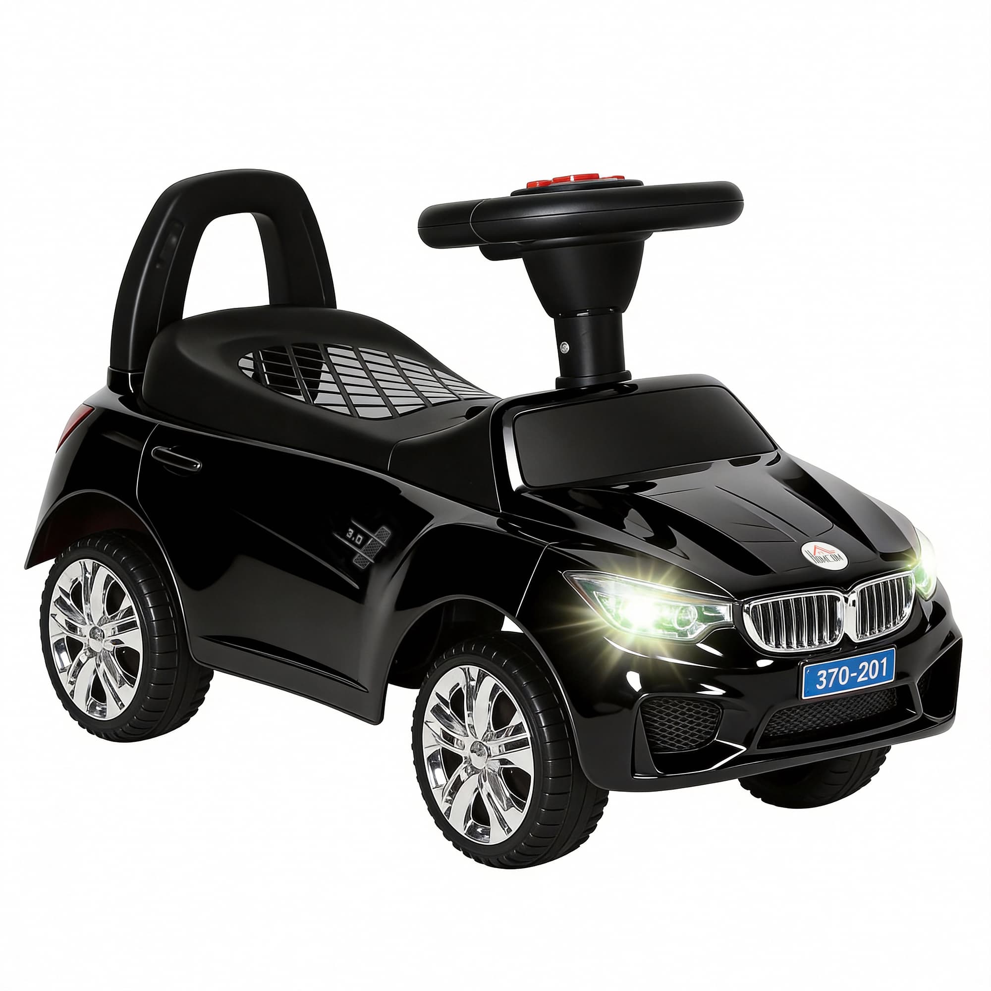 HOMCOM Ride-On Car, Baby Toddler Walker, Foot to Floor Sliding Car, Easy-Glide Wheels, Safe Design, Black. | Aosom UK