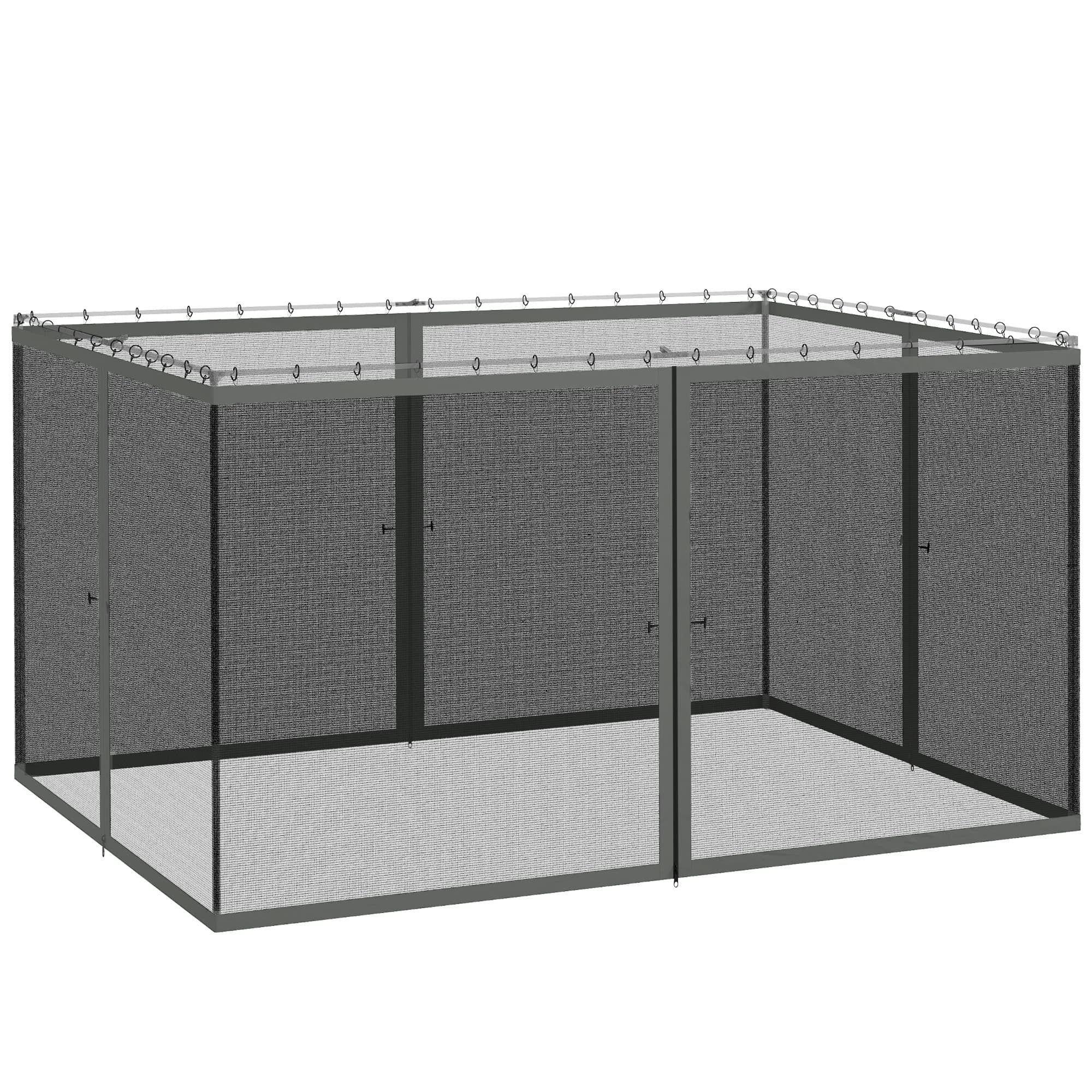 Outsunny 352 x 207cm Universal Replacement Mesh Sidewall Netting for Patio Gazebos and Canopy Tents, (Sidewall Only) Dark Grey