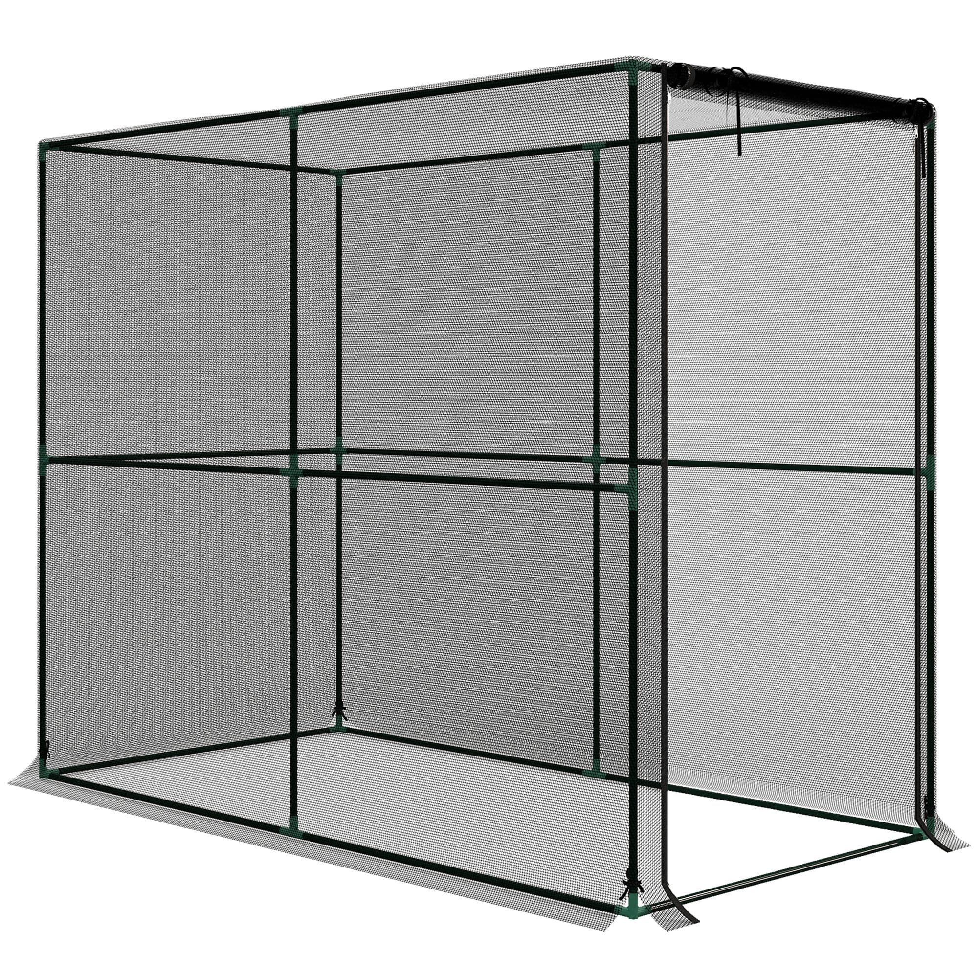 Outsunny Fruit Cage Bird Netting, Brassica Cage Plant Protection Tent with Zipped Door, Anti Bird, Insects, Small Animals, Black