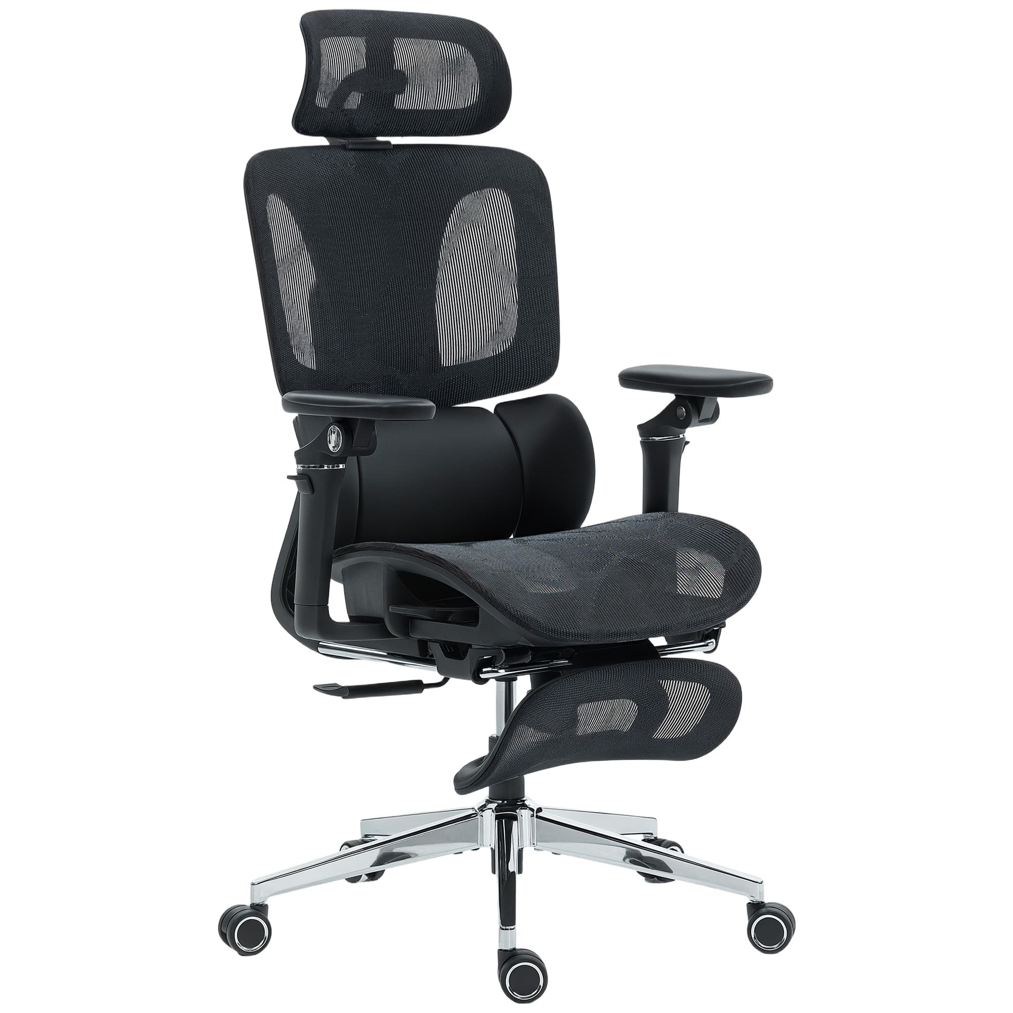 HOMCOM Ergonomic Office Chair, High Back Mesh Desk Chair, Black thumbnail 2