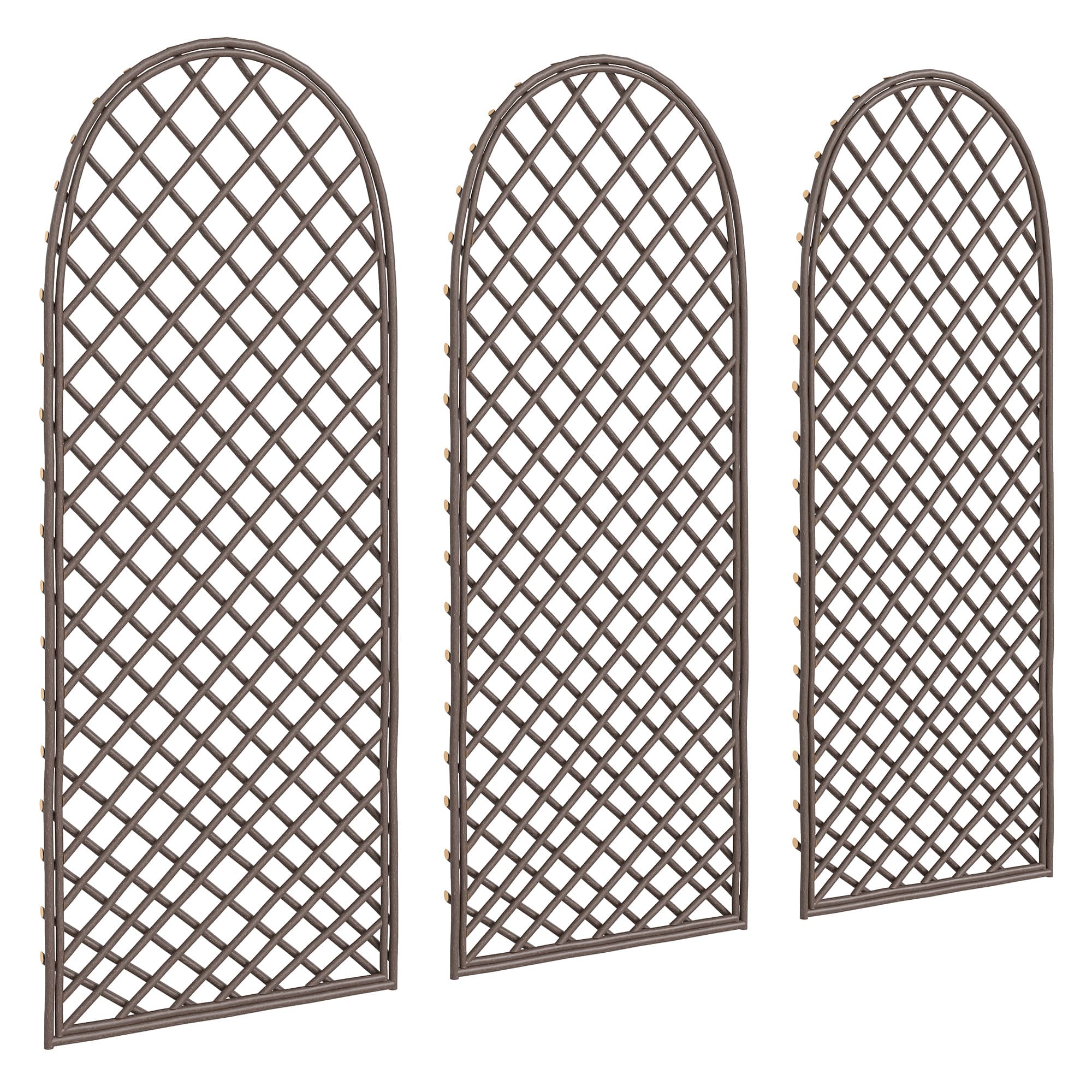 Outsunny Garden Arch, Garden Arbor with 8mm Wicker and Dome Top, Natural Wood Finish