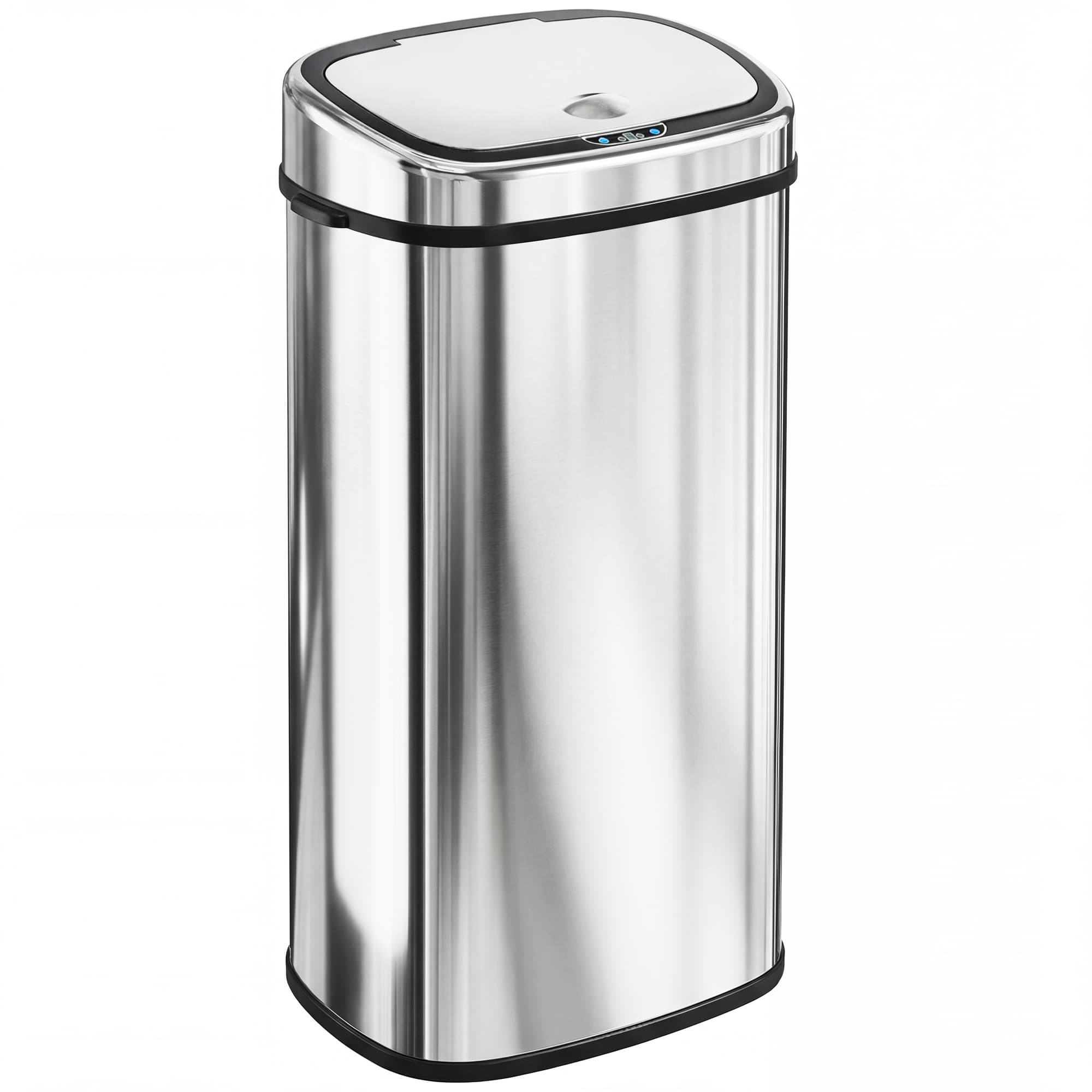 HOMCOM 68L Automatic Sensor Lid Steel Kitchen Bin Silver | Aosom UK