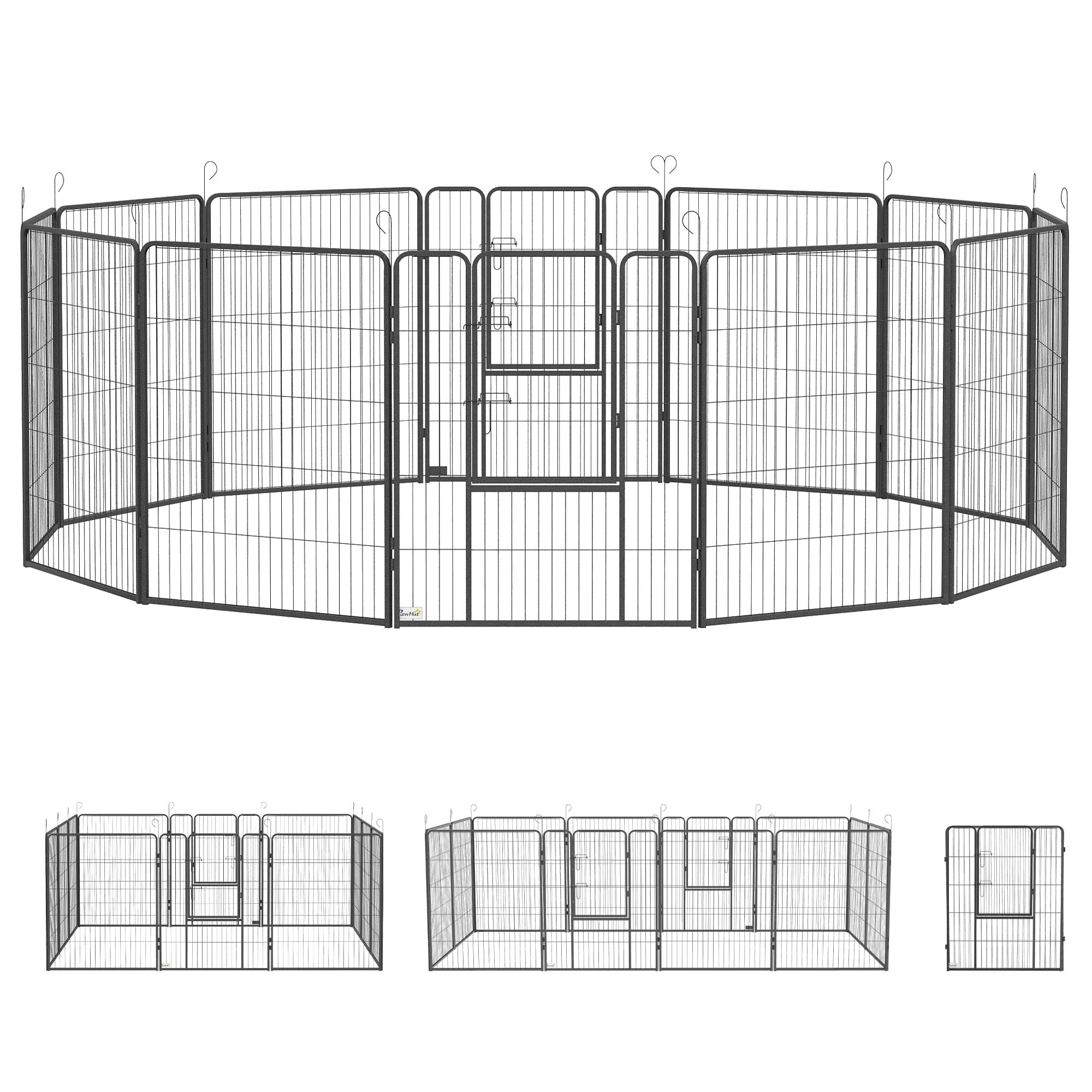 PawHut Heavy Duty Puppy Playpen, 12 Panel Pet Exercise Pen, Suitable for Small to Large Dogs | Aosom UK