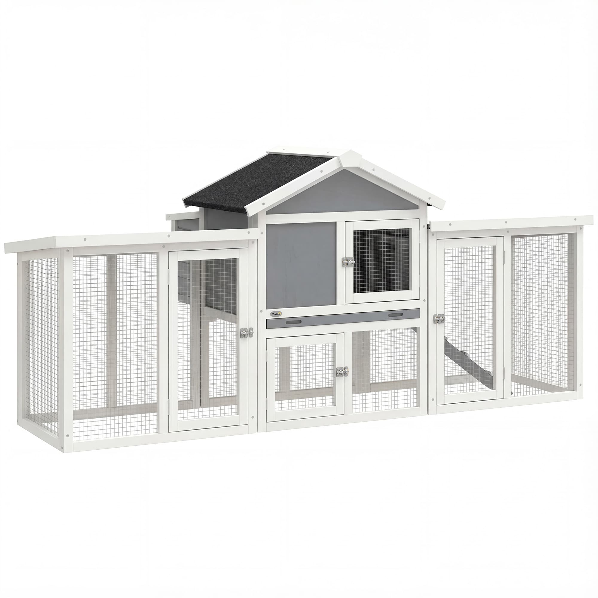 PawHut Large Chicken Coop, Wooden Outdoor Chicken Cage Poultry Hen House with Nesting Box thumbnail 2