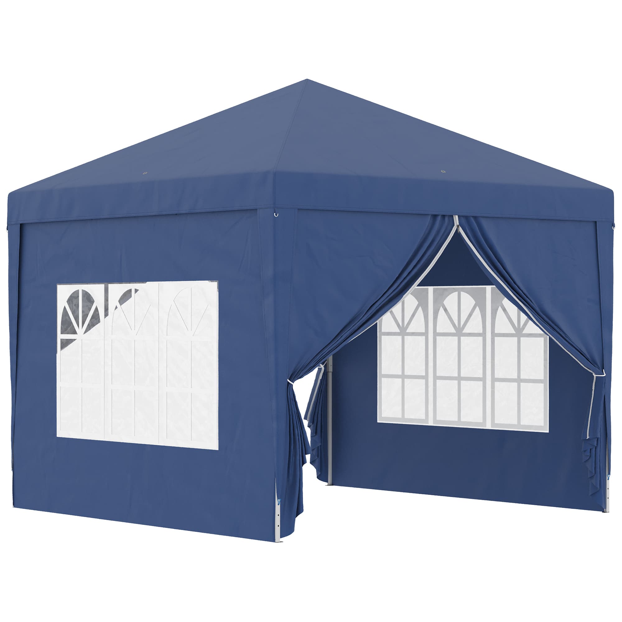 Outsunny 3 x 3m Pop Up Gazebo with Sides, Portable Water Resistant for Weddings, Camping & Outdoor Events, Blue | Aosom UK
