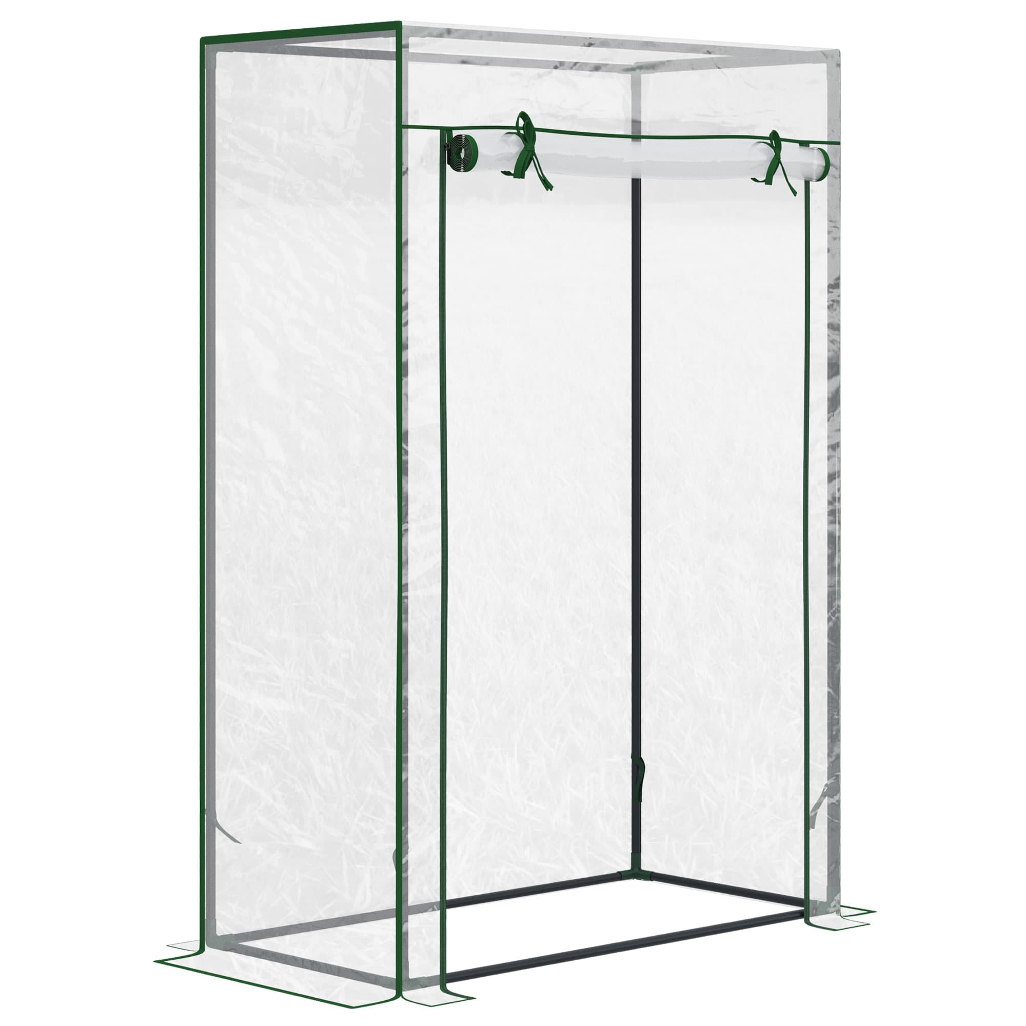 Outsunny Greenhouse with Steel Frame, PVC Cover, Roll-up Door for Outdoor, Backyard, Balcony, Garden, 100 x 50 x 150cm, Transparent | Aosom UK