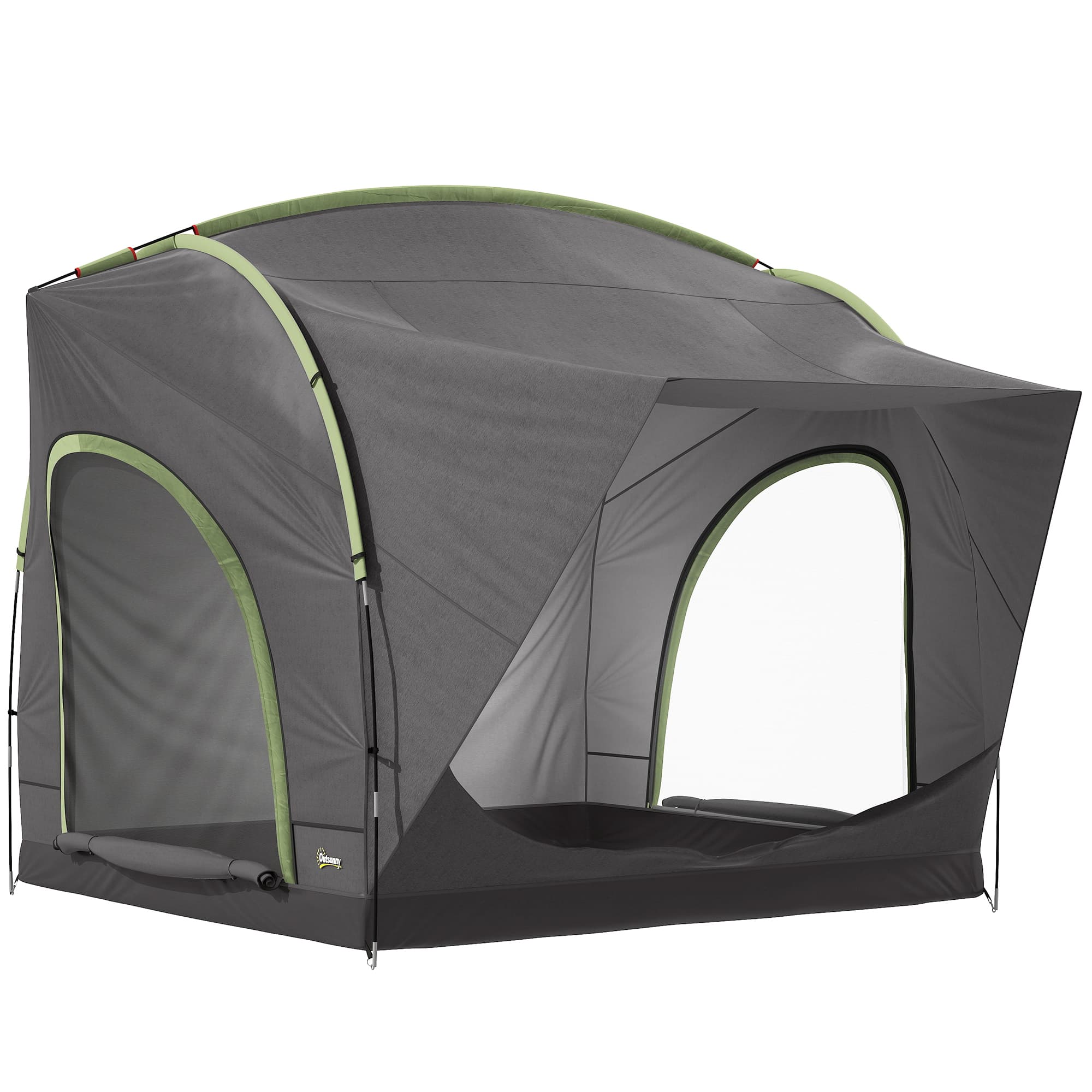 Outsunny Car Tent with 2.35m Stand-Up Height, 3000mm Waterproof Tailgate Tent with Mesh Windows for Family Camping Travelling