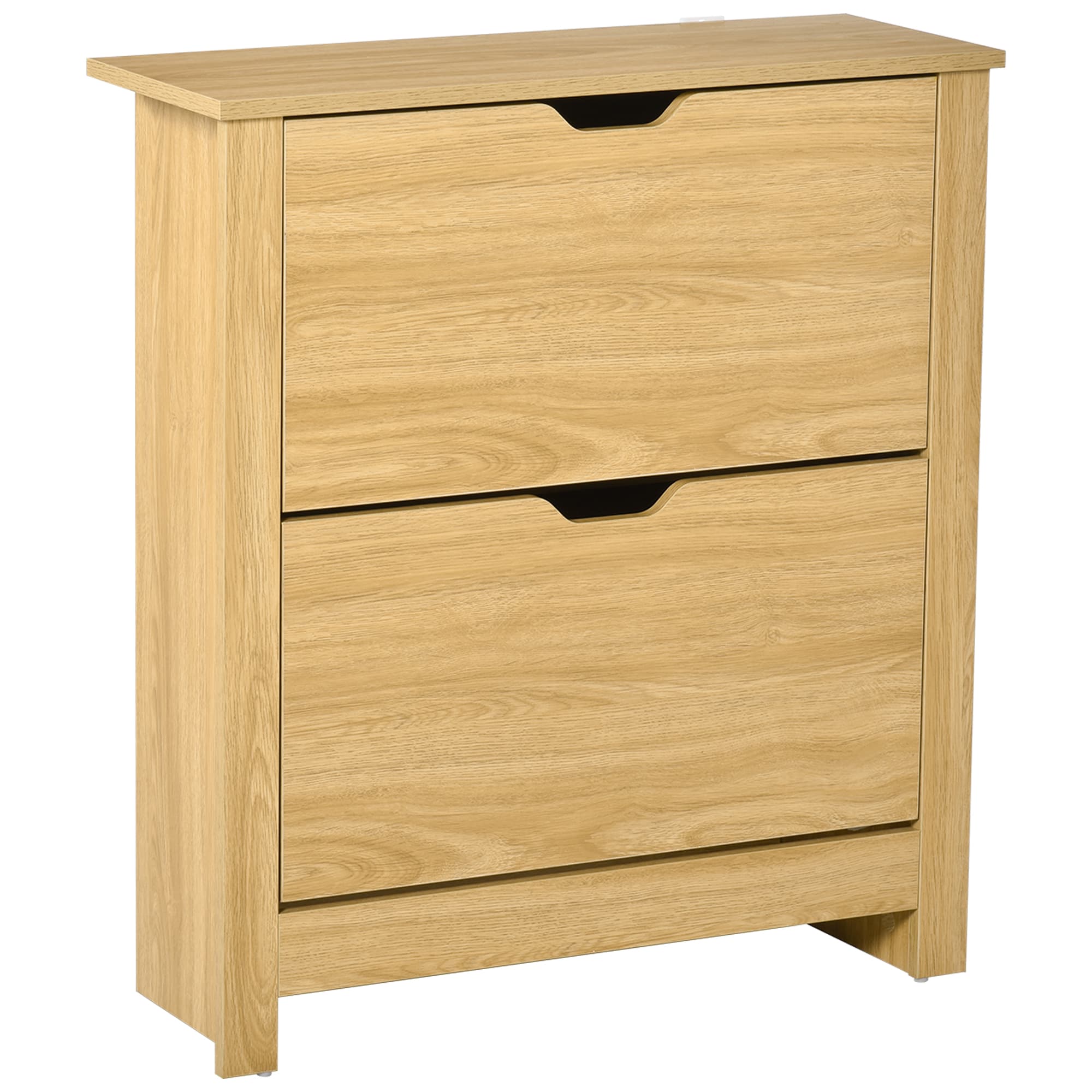 HOMCOM Shoe Storage Cabinet with 12 Compartments, 4 Shelves, 2 Drawers, and Protective Legs, Modern Stylish Unit for Hallway Bedroom, Brown | Aosom UK