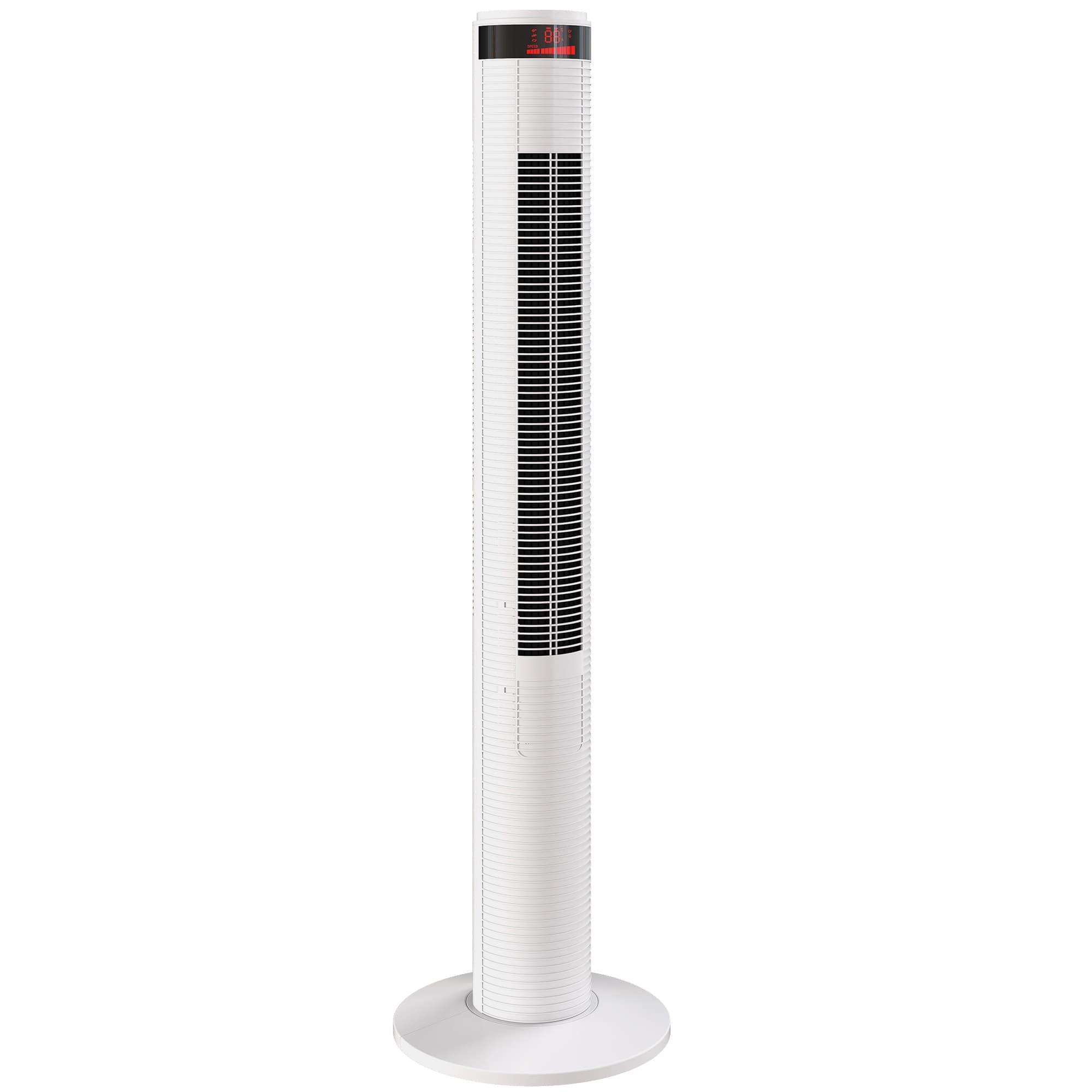 HOMCOM Oscillating Tower Fan Remote Control 3 Speed Modes Cooling Machine White