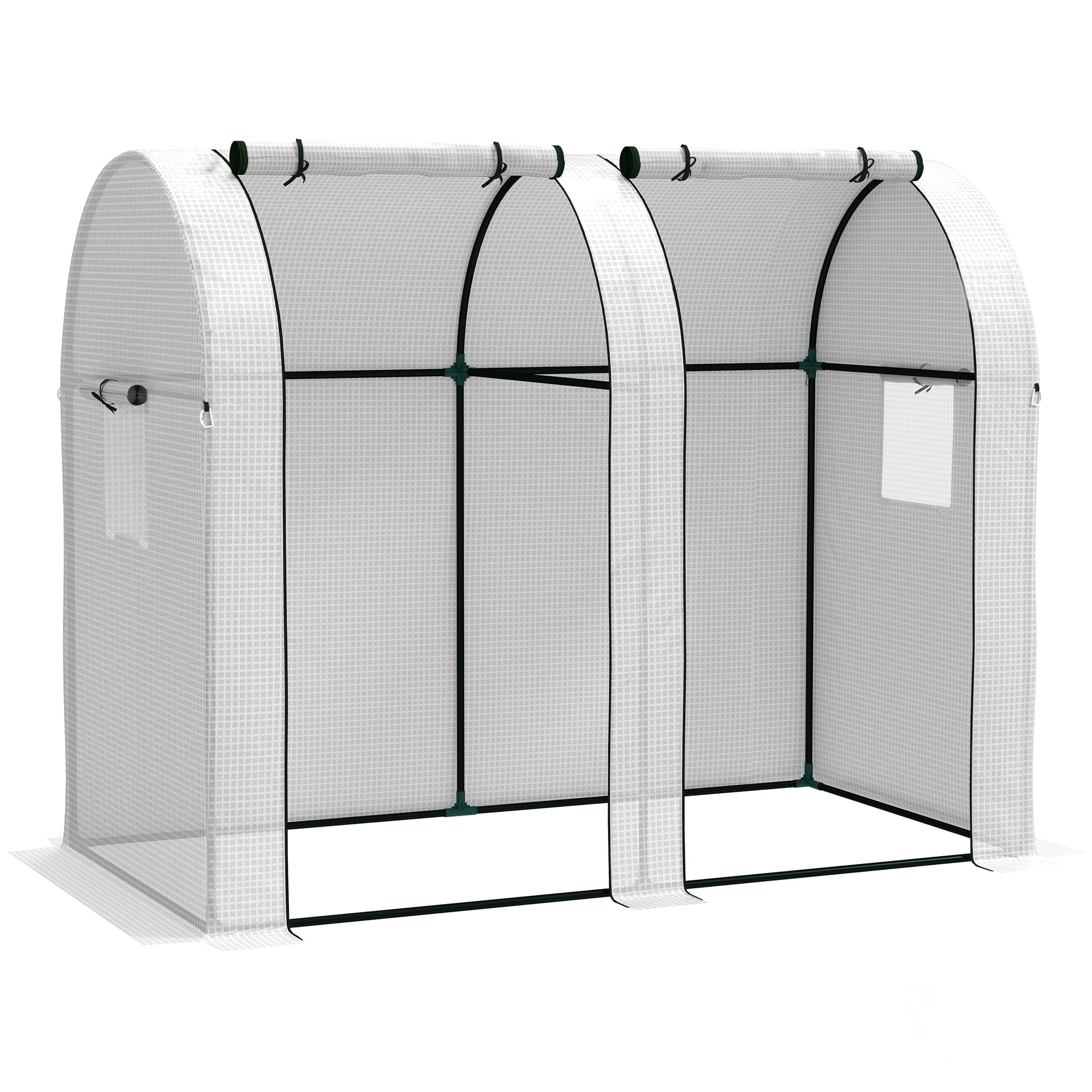 Outsunny 94 x 185cm Mini Two-Room Greenhouse - White