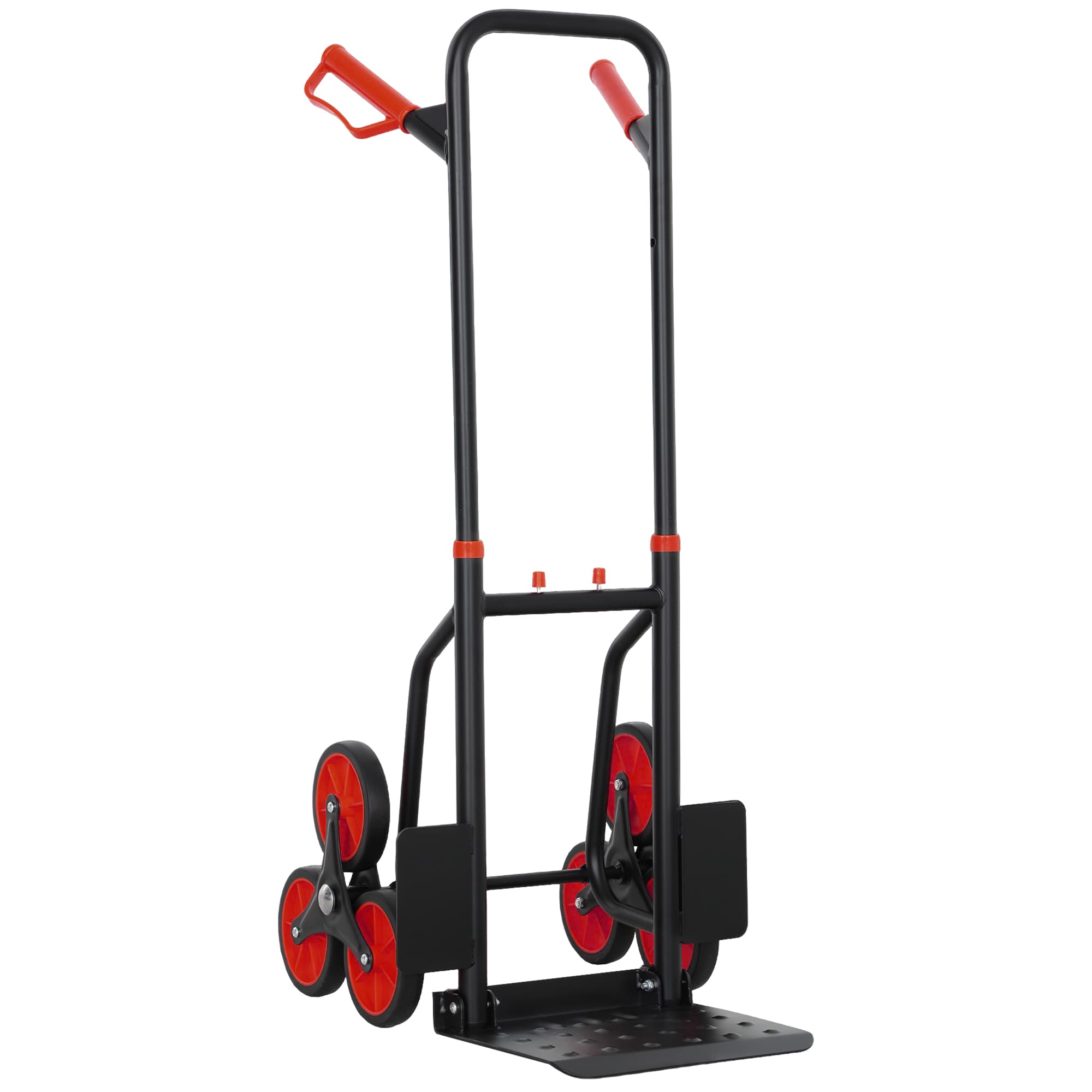 DURHAND Steel Climbing Handling Trolley w/Hand Trucks 6-Wheels Load Cart 150kg | Aosom UK