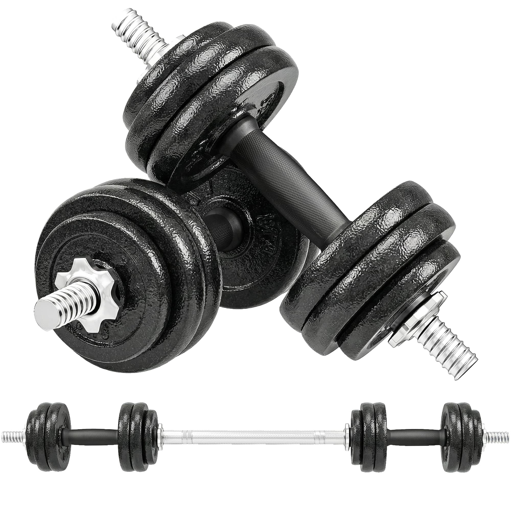 SPORTNOW 2-in-1 Adjustable Dumbbells Set, 30kg Weights Dumbbells Set with Non-Slip Grip for Strength Training, Weight Lifting, Bodybuilding, Home Gym Workout Equipment for Men & Women