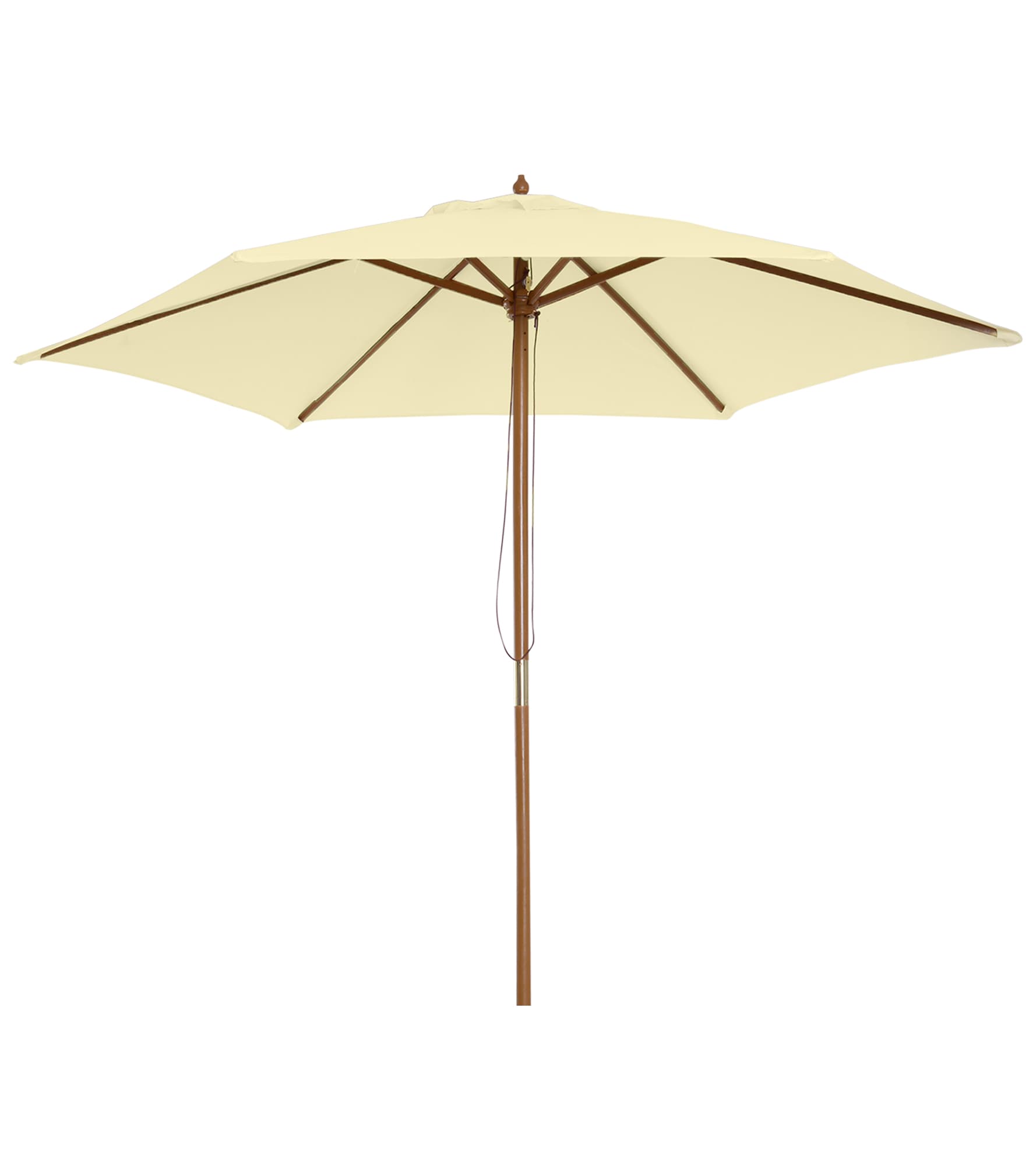 Outsunny 2.5m Wood Wooden Garden Parasol Sun Shade Patio Outdoor Umbrella Canopy New(Beige) | Aosom UK