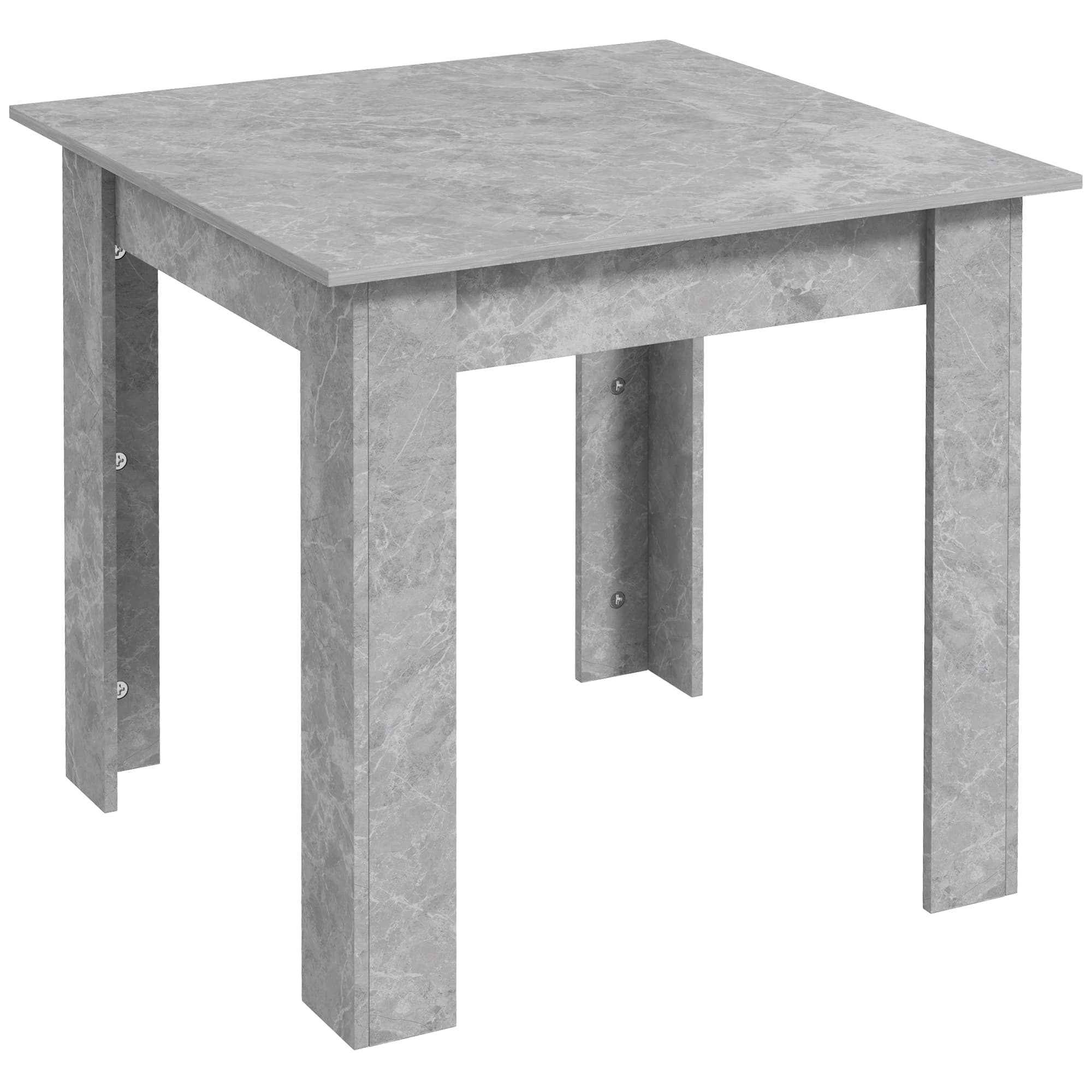 HOMCOM Square Dining Table, Modern Small Dining Table with Faux Cement Effect, Space Saving, Non-slip Foot Pads, Cement Grey