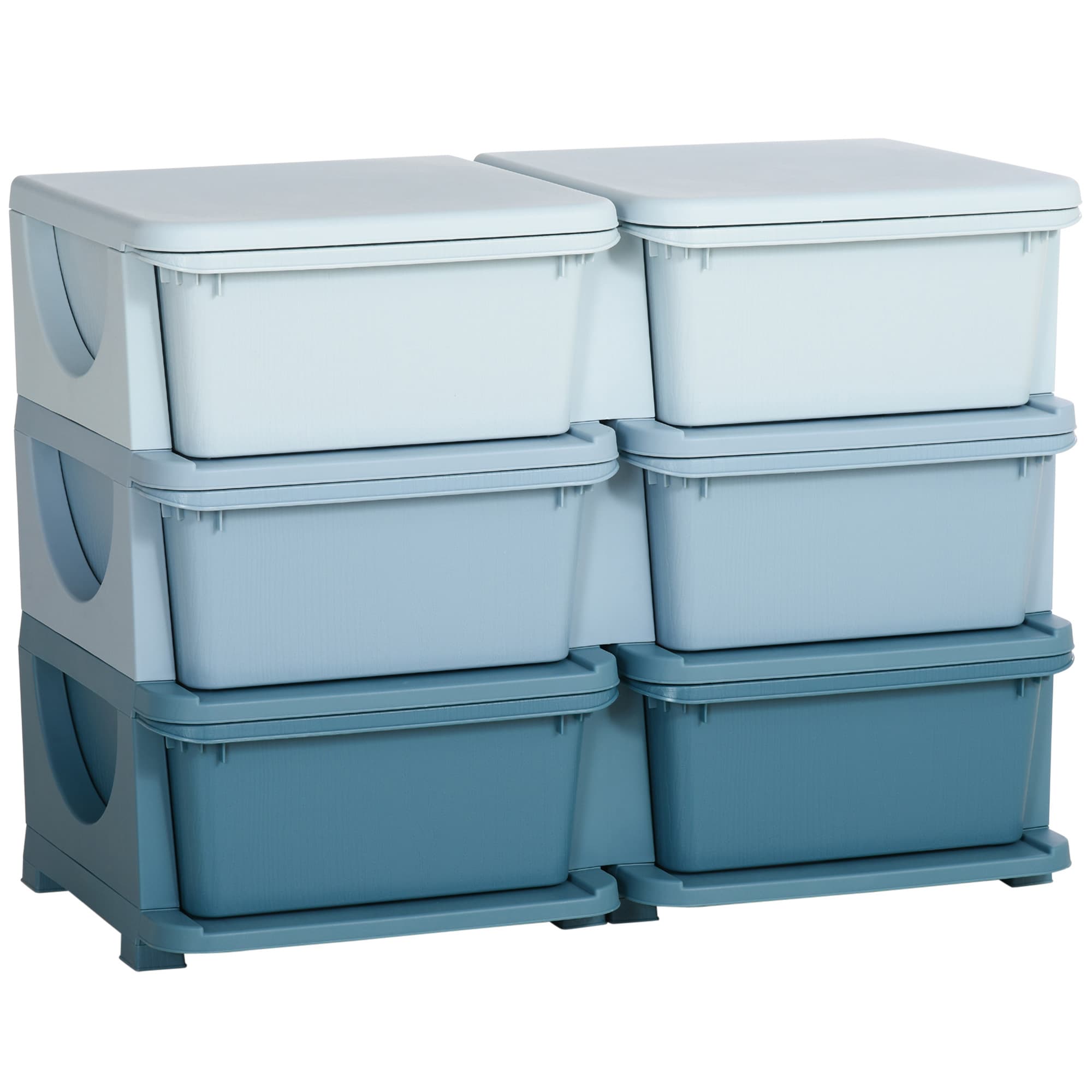 HOMCOM Kids Storage Unit, with Six Drawers - Blue | Aosom UK
