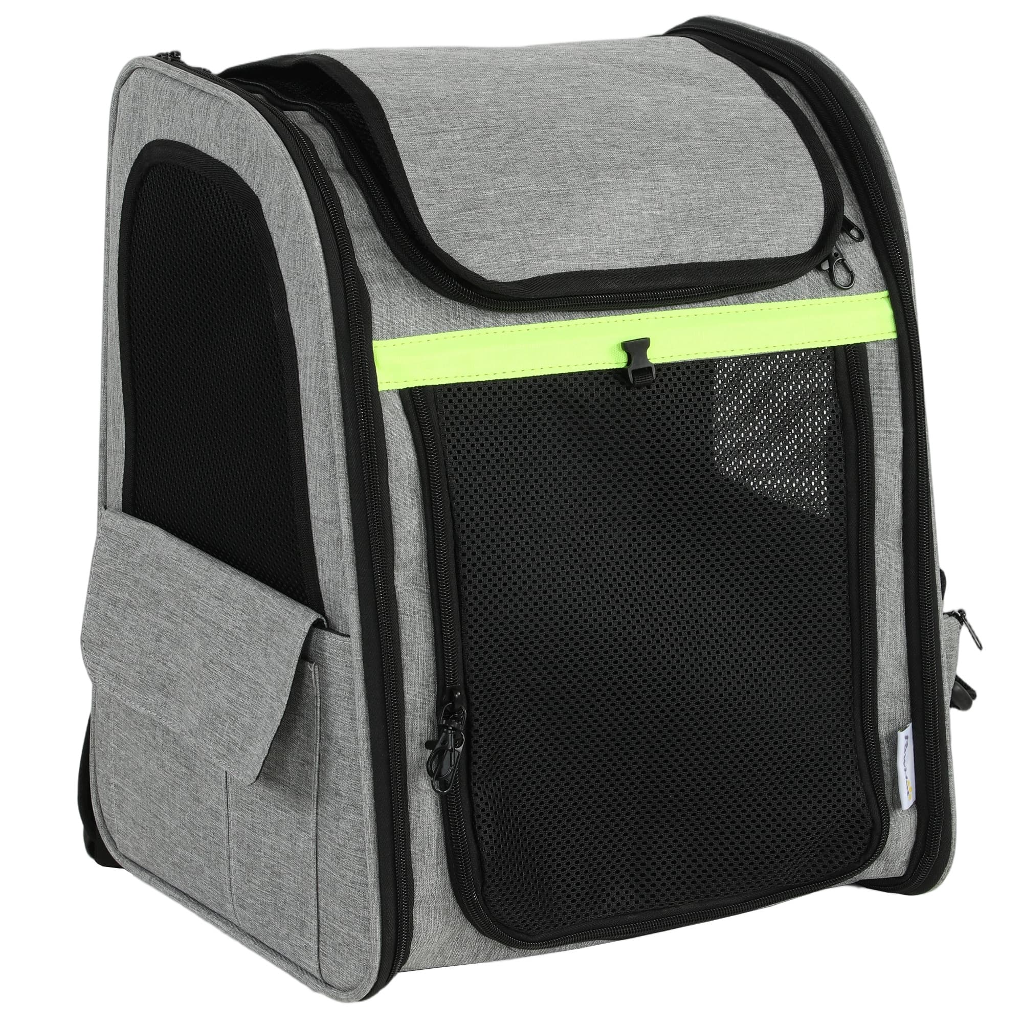 PawHut Dog Carrier Backpack Expandable, Breathable Pet Carrier Bag for Small Puppy Cat with Reflective Strip for Travel Hiking