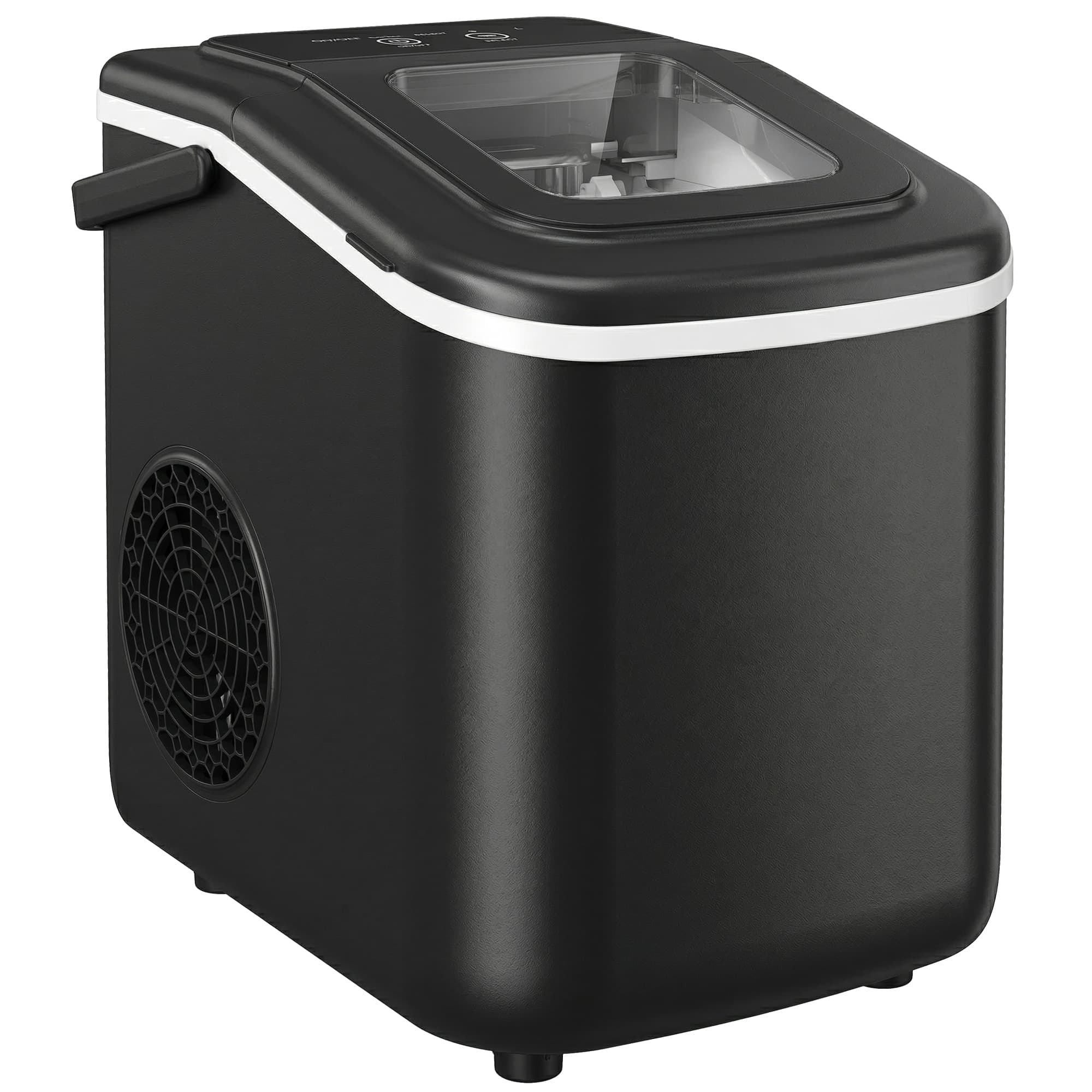 HOMCOM Countertop Ice Maker Machine 9 Cubes in 7 Mins Portable Ice Machine Ice Scoop and Basket 2 Sizes Black
