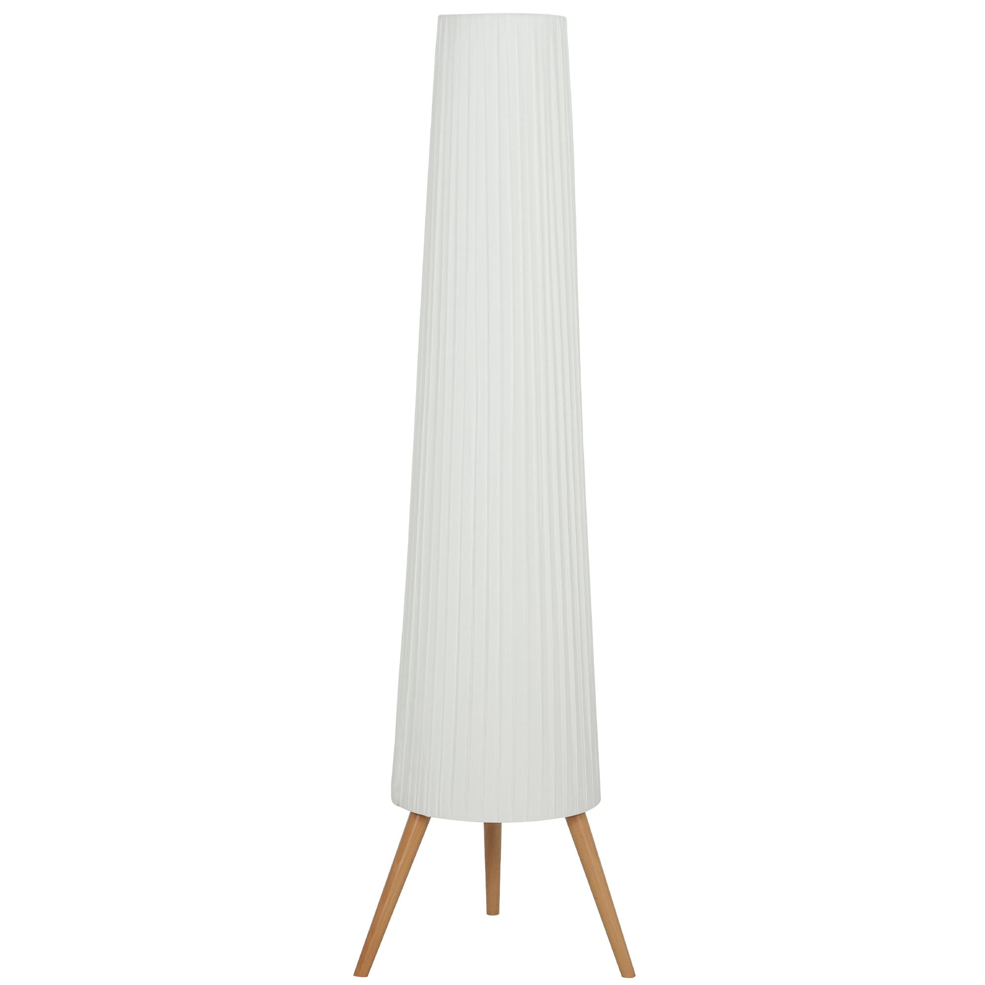 HOMCOM Dimmable Tripod Floor Lamp with Foot Switch, Nordic Standing Lamp with Wood Legs and Fabric Shade for Living Room, Bedroom, Office, 153cm, White