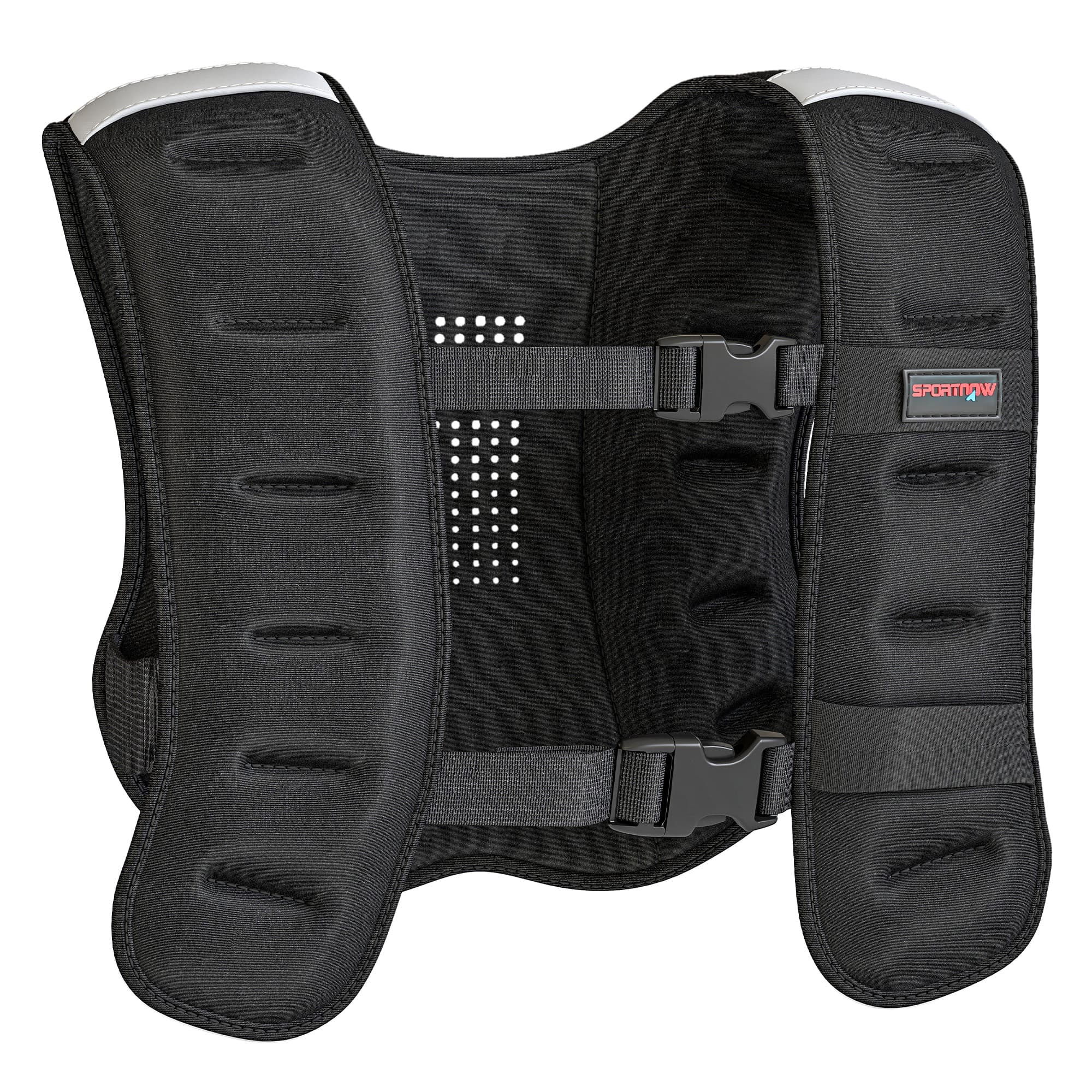 SPORTNOW Weighted Vest, 5 kg Weight Vest with Adjustable Straps, Reflective Strips, Black thumbnail 2
