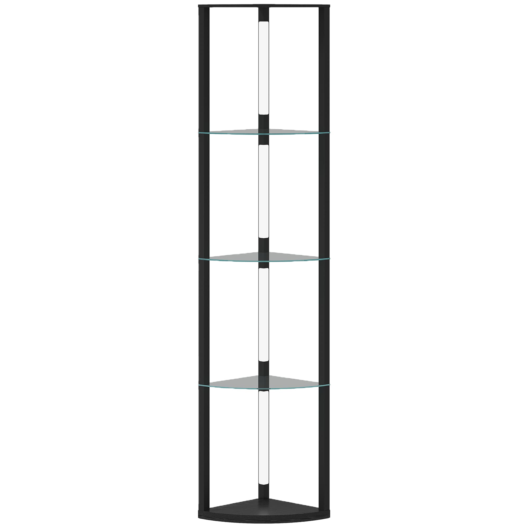 HOMCOM LED Floor Lamp with Shelves, Dimmable Standing Lamp with Foot Switch for Living Room, Bedroom, Black
