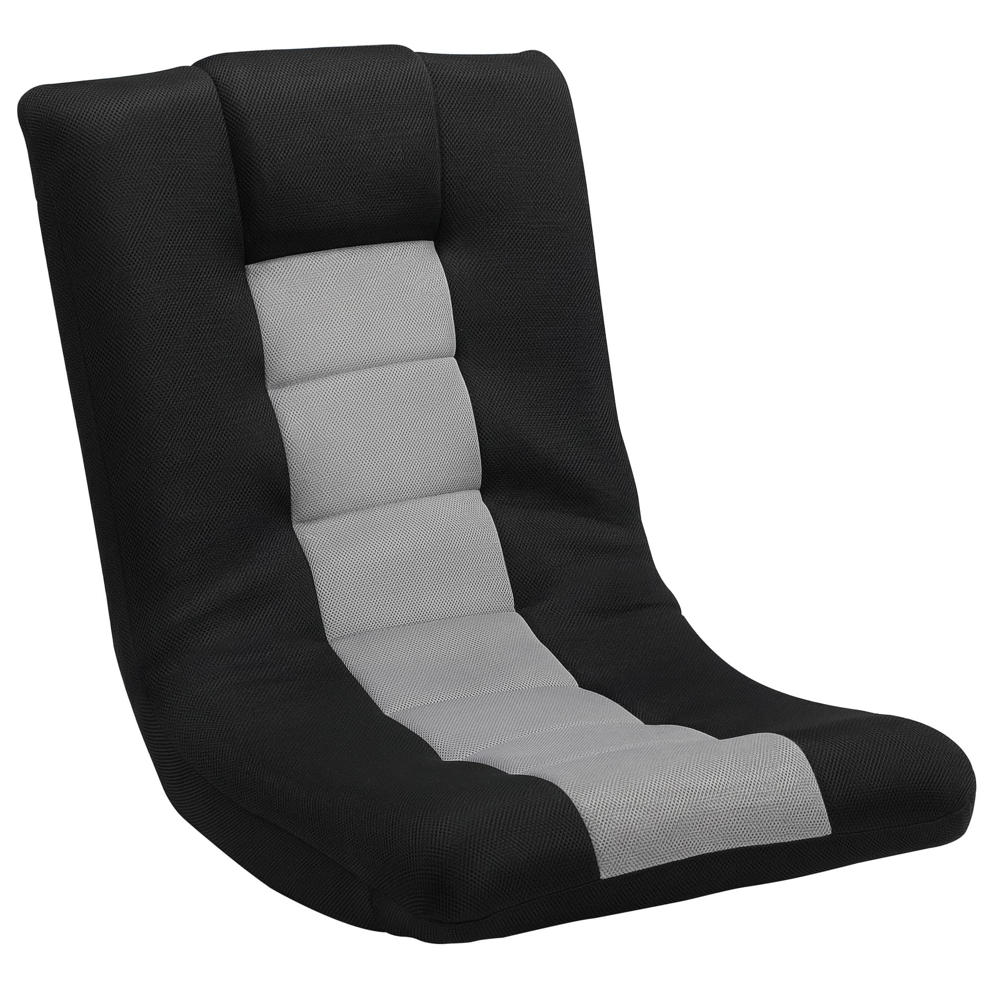 HOMCOM Floor Chair, Folding Floor Sofa with Adjustable Backrest, Wide Seat, Swivel Base, Black