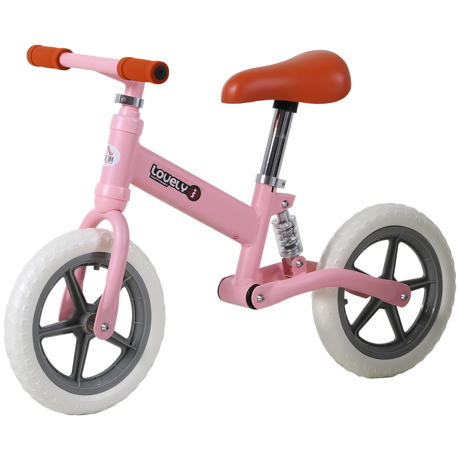 HOMCOM Balance Bike for Toddlers, No Pedal Training Bicycle for Walking Skills Development, Pink | Aosom UK