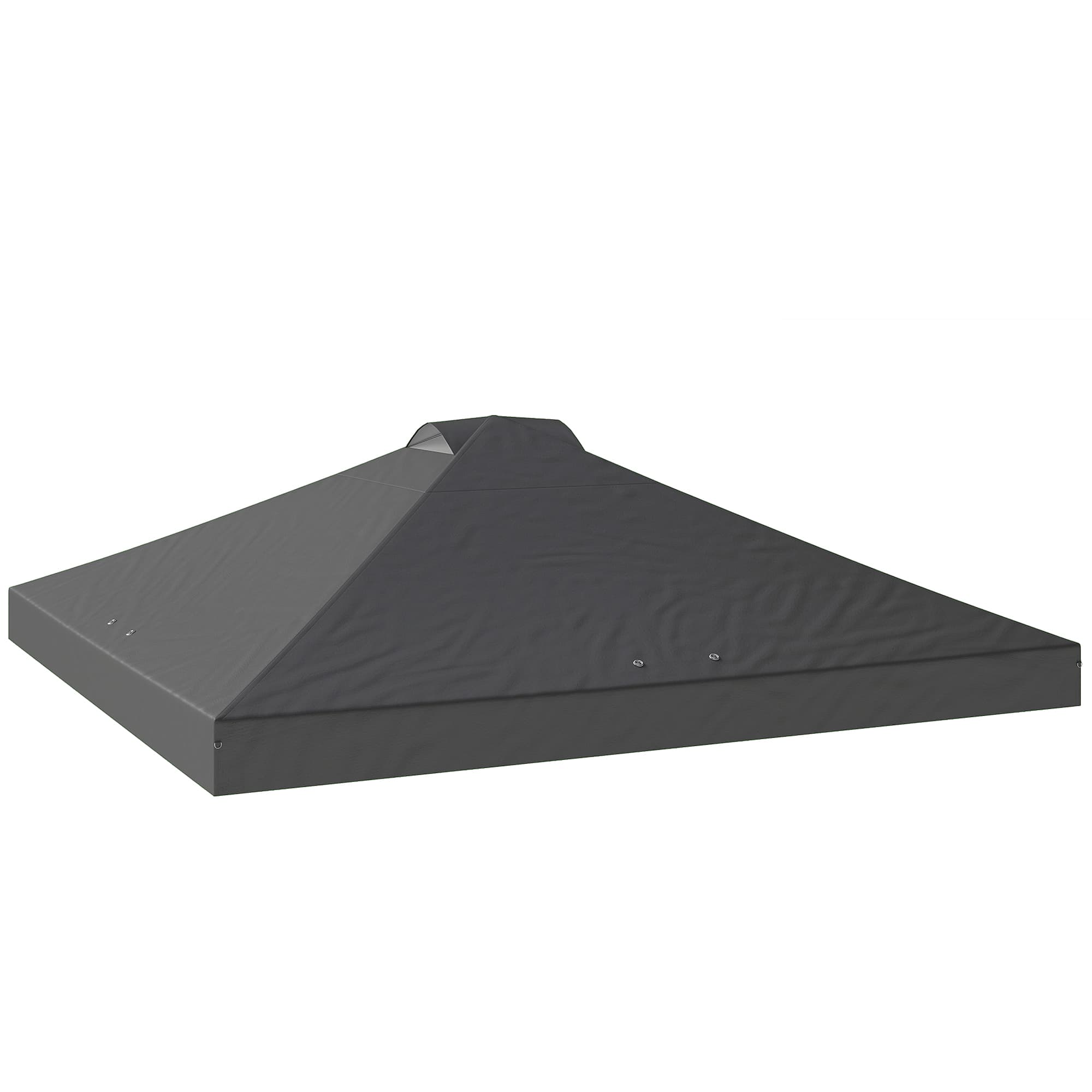 Outsunny Gazebo Roof Replacement UV50+ Waterproof Pop Up Canopy Cover with 8 Drainage Holes 3 x 3 m Dark Grey