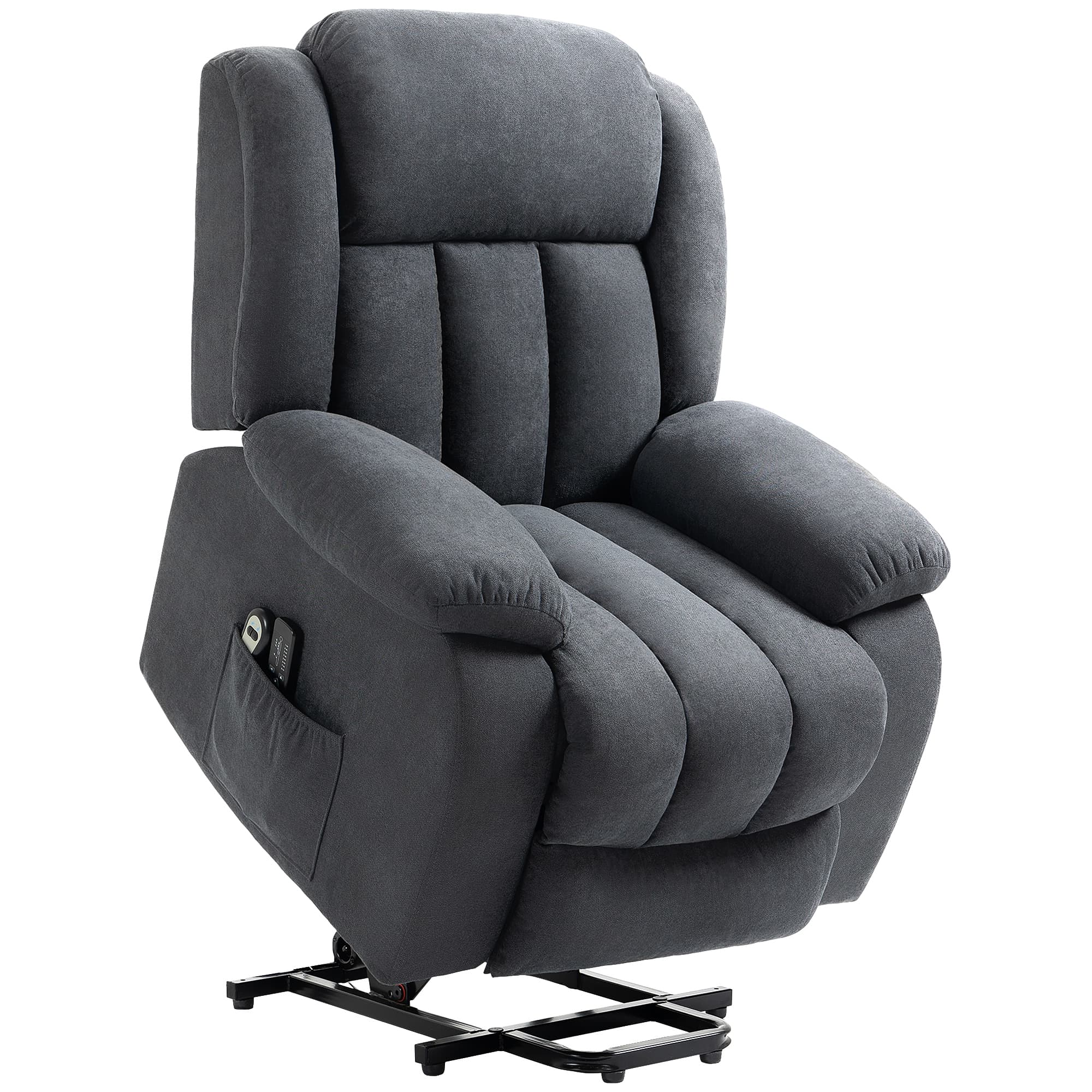 HOMCOM Oversized Riser and Recliner Chairs for the Elderly, Heavy Duty Fabric Upholstered Lift Chair w/ Remote Control, Cat Scratch Anti | Aosom UK