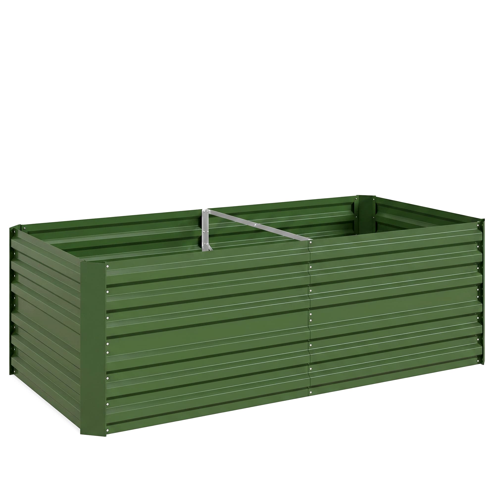 Outsunny Rectangular Garden Beds with Multi-reinforced Rods, Galvanised Steel Outdoor Planters, 180 x 90 x 59 cm, Green | Aosom UK