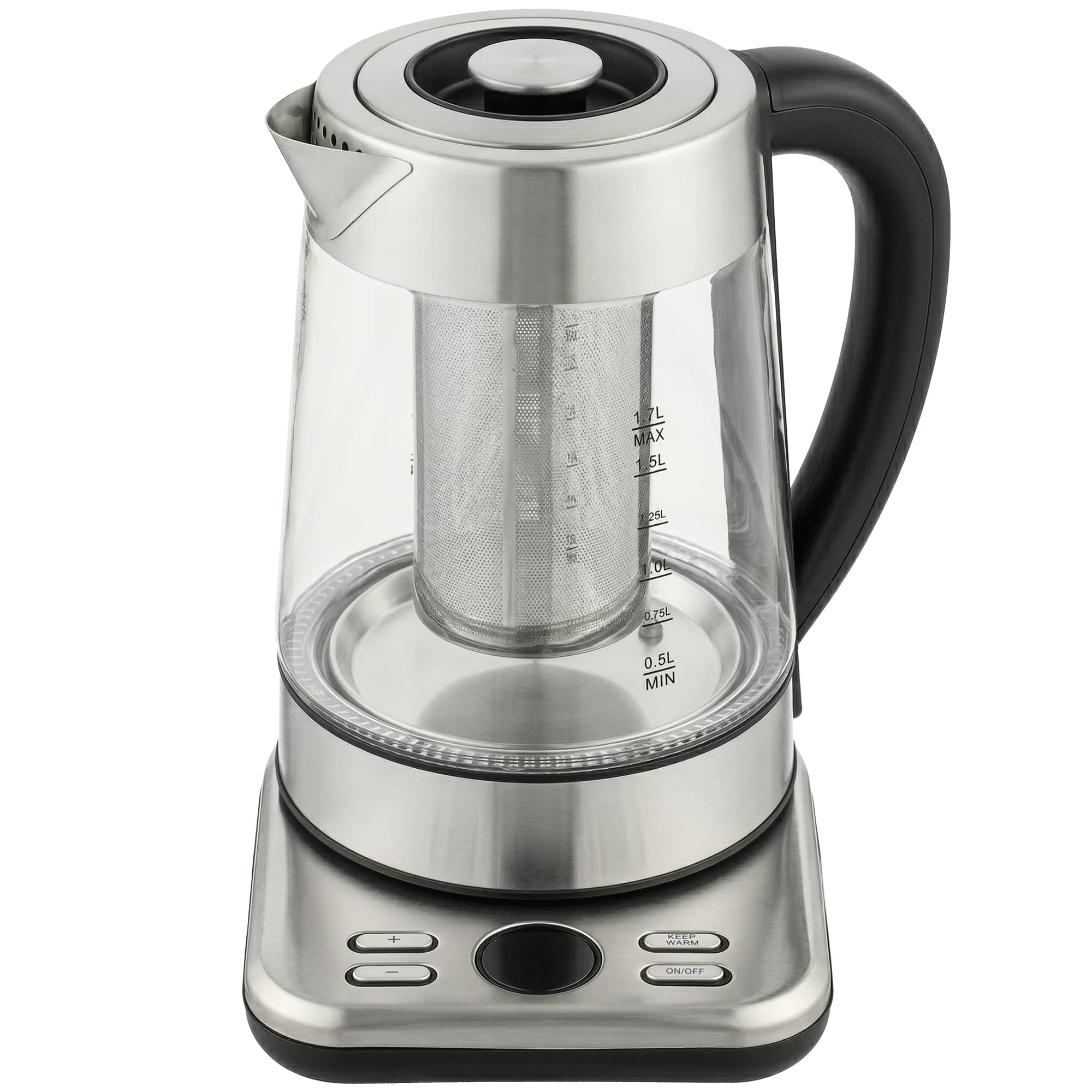 HOMCOM Electric Kettle, 1.7L Fast Boil 3KW Water Kettle with UK Strix Thermostat, Tea Infuser, Keep Warm Function