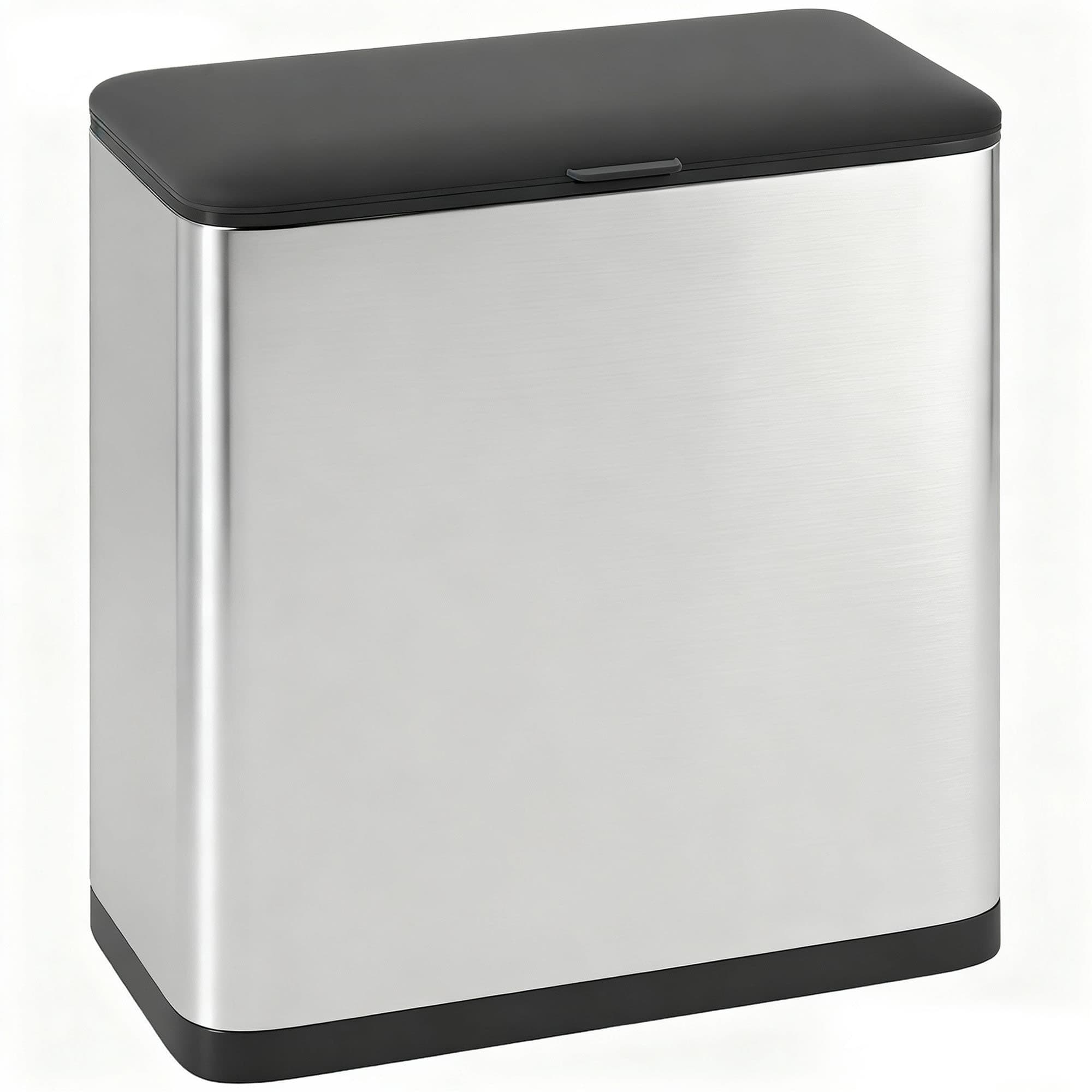 HOMCOM 8L Hanging Kitchen Bin, Rubbish bin with Lid and Removable Inner Bucket for Under Cabinet Door, Under Sink, Office