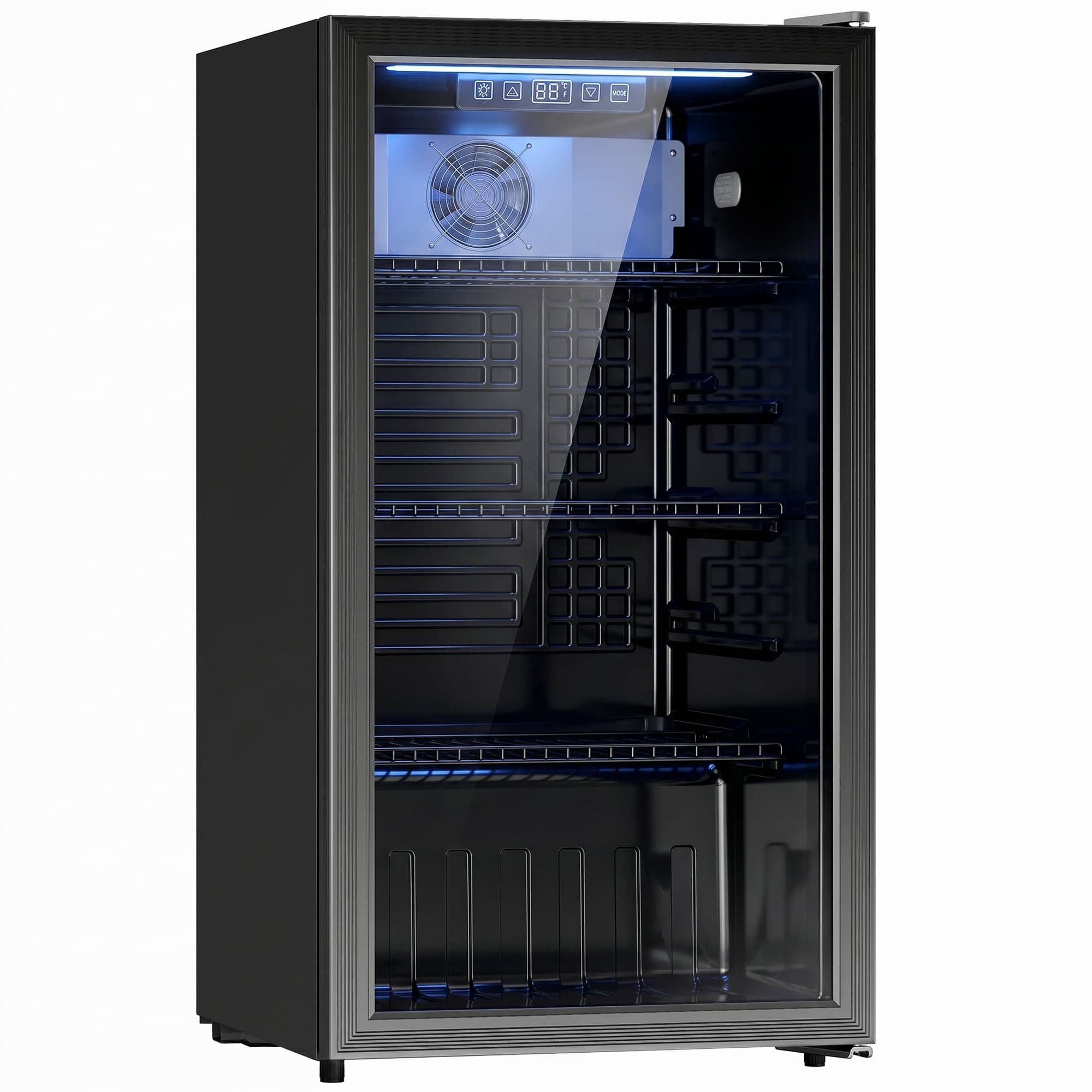 HOMCOM 90L Drinks Fridge, 139 Can Under Counter Freestanding Beer Fridge with LED Light
