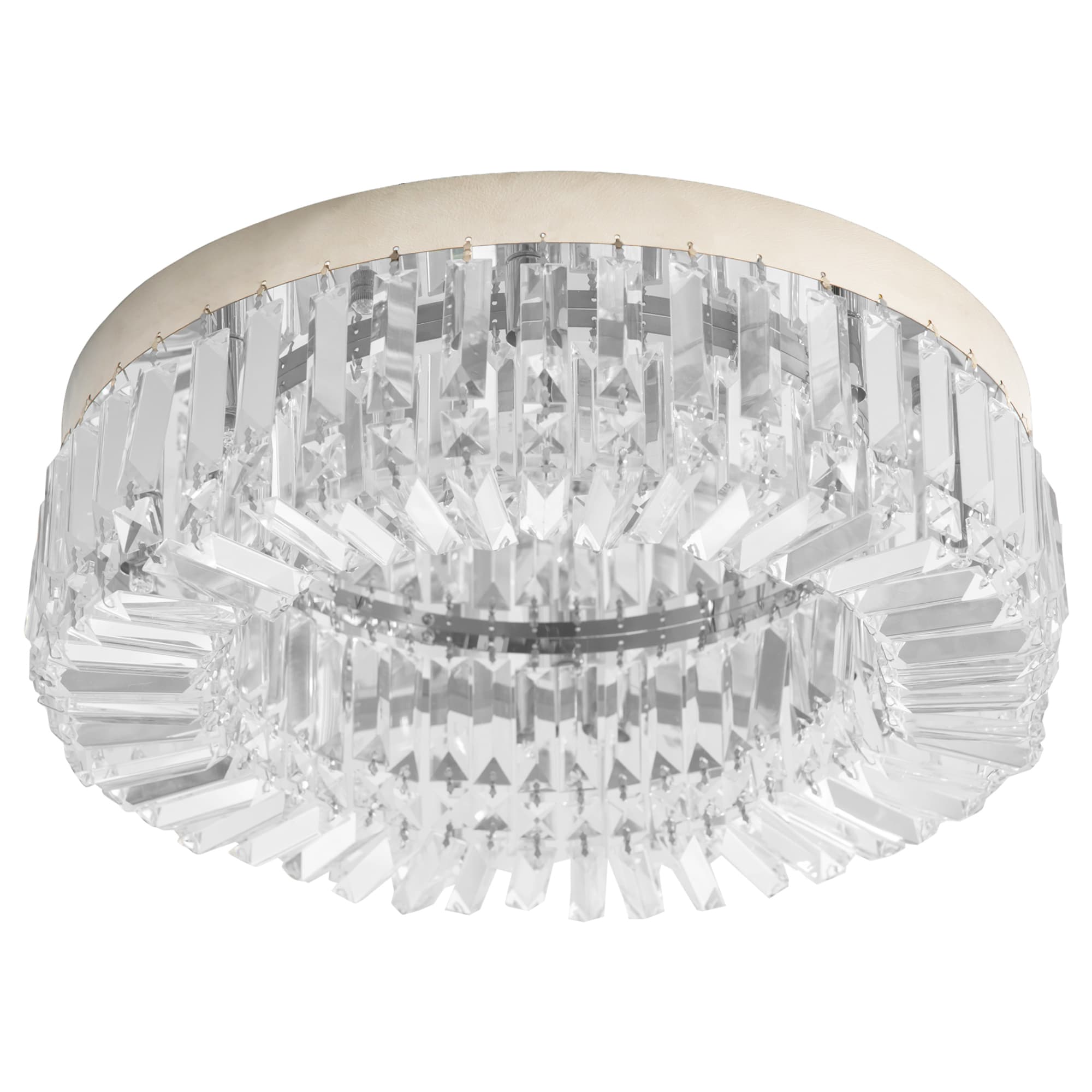 HOMCOM Modern Crystal Ceiling Lamp, Chandelier Ceiling Light for Living Room, Bedroom, Dining Room, Hall, Silver | Aosom UK