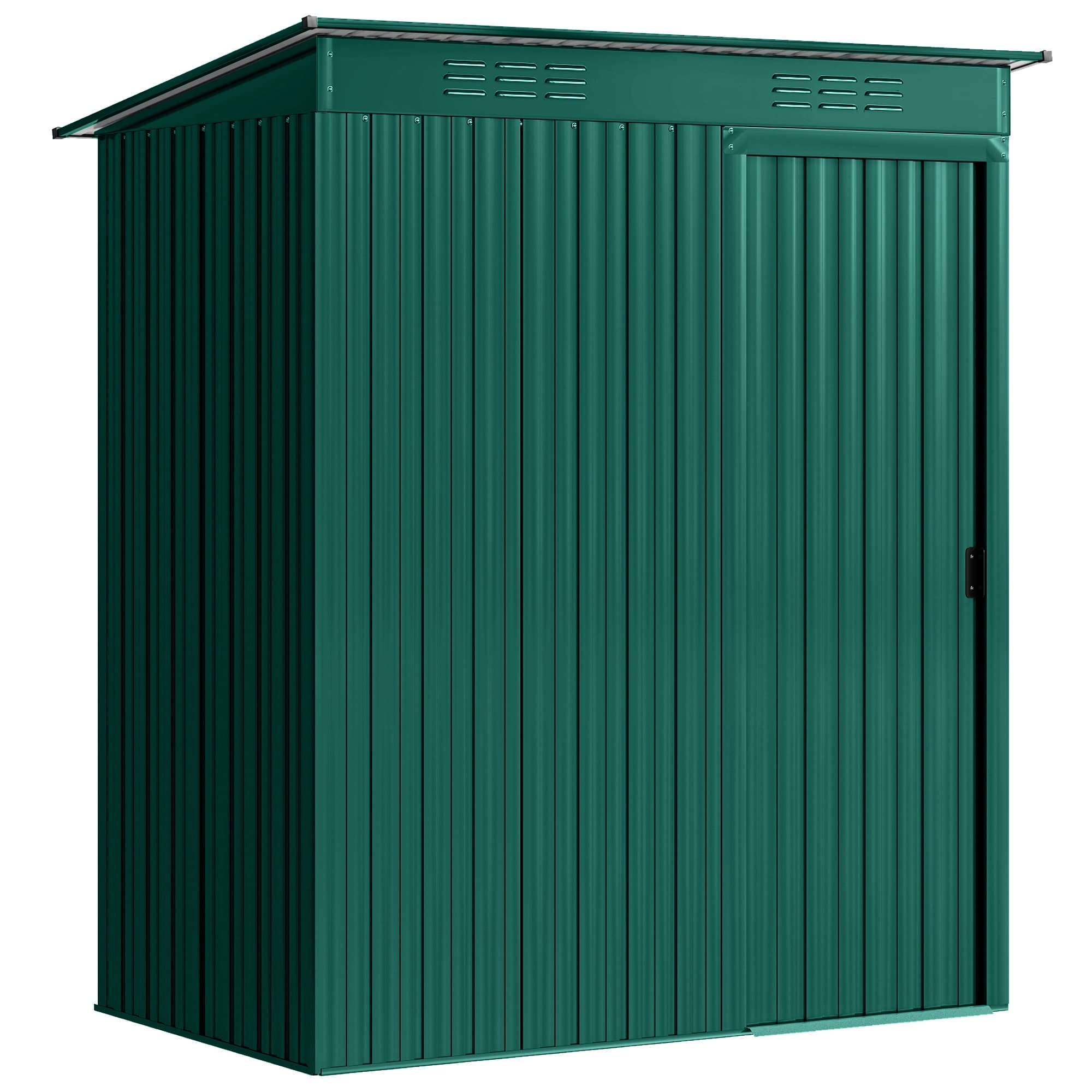 Outsunny 5 x 3.5ft Metal Garden Storage Shed with Effortless Assembly and 2 Pairs of Gloves, Waterproof Outdoor Shed, Green