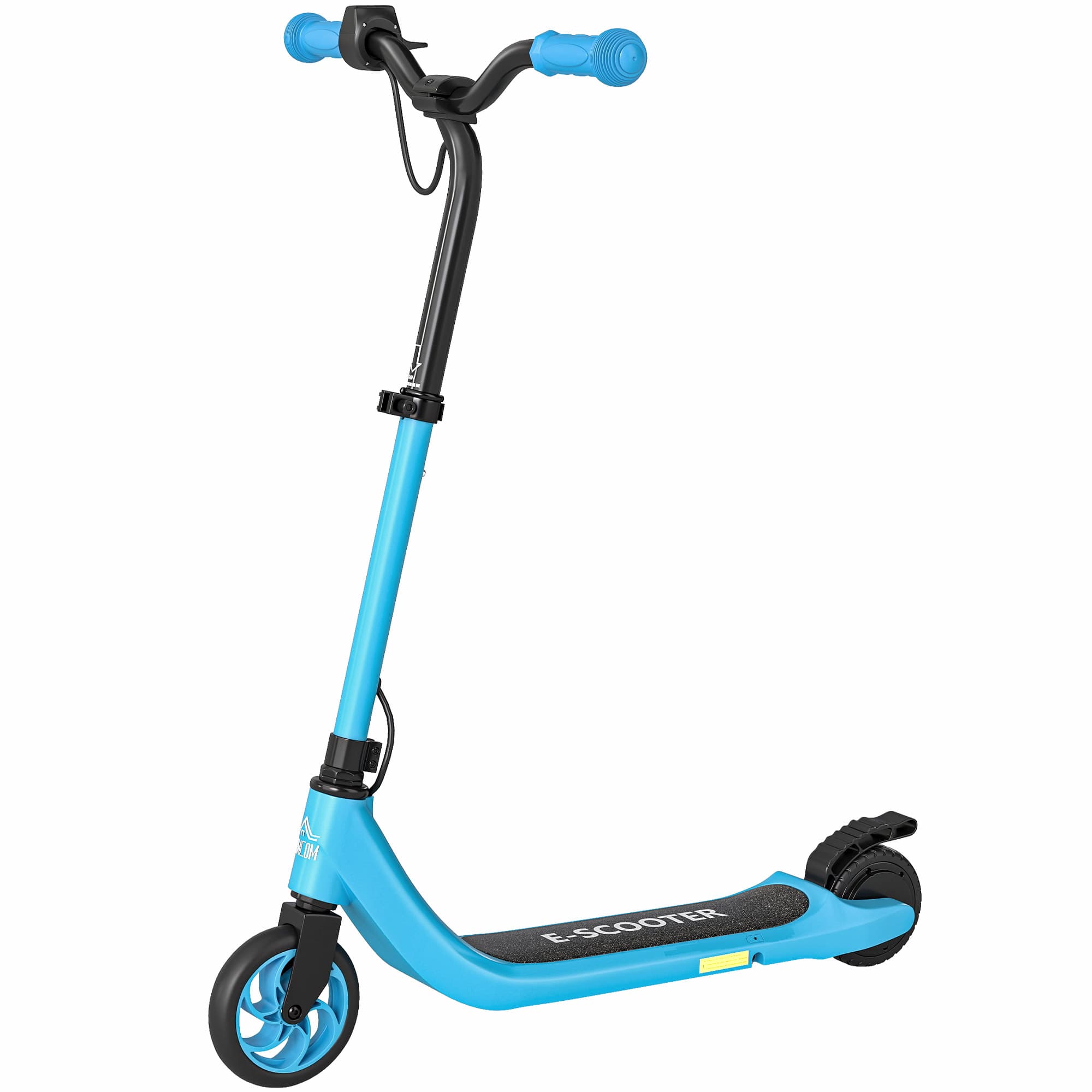 HOMCOM Electric Scooter, 120W Motor E-Scooter w/ Battery Display, Adjustable Height, Rear Brake for Ages 6+ Years - Blue