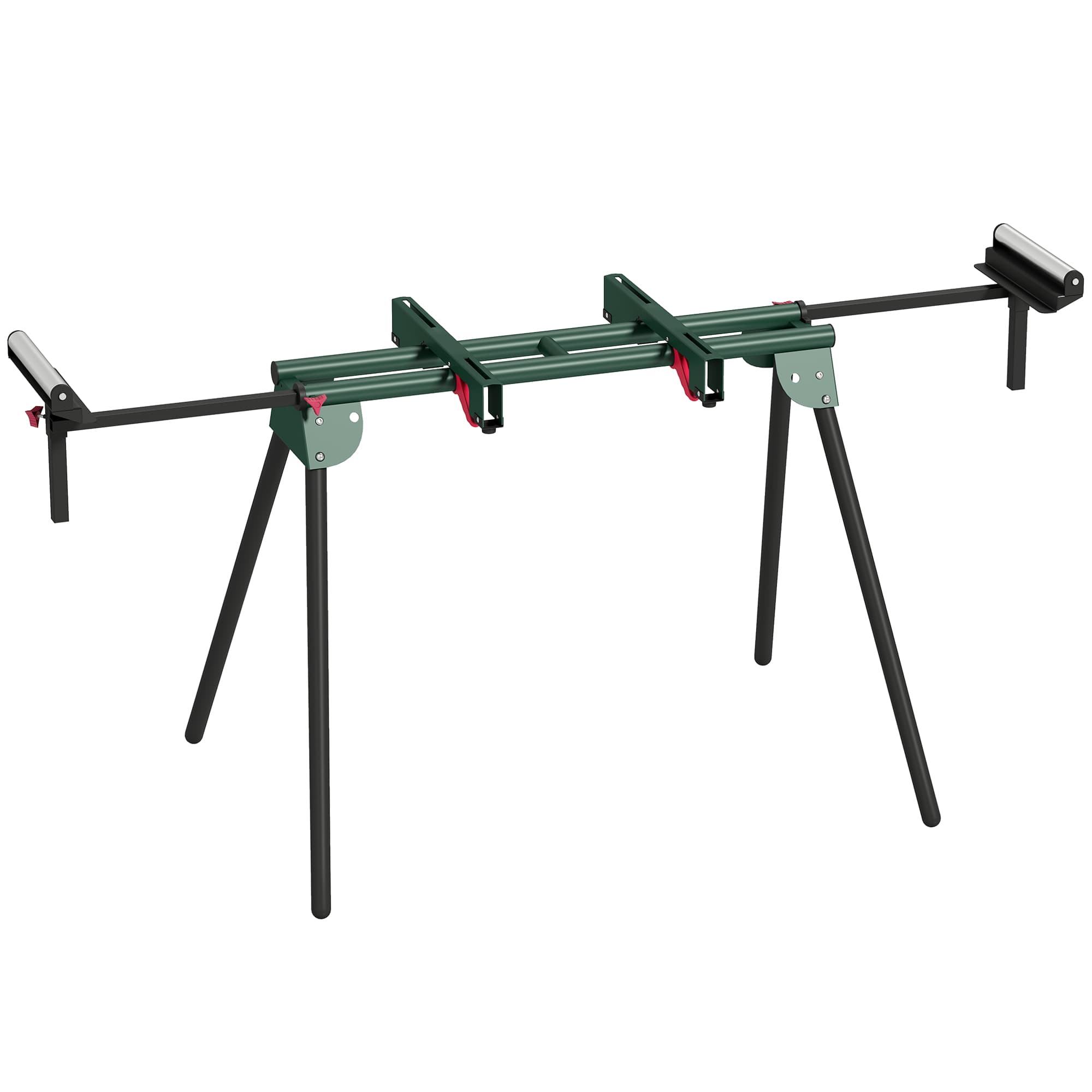 HOMCOM Universal Mitre Saw Stand with Adjustable Rollers and Support Arms, Portable Miter Saw Stand with Folding Legs