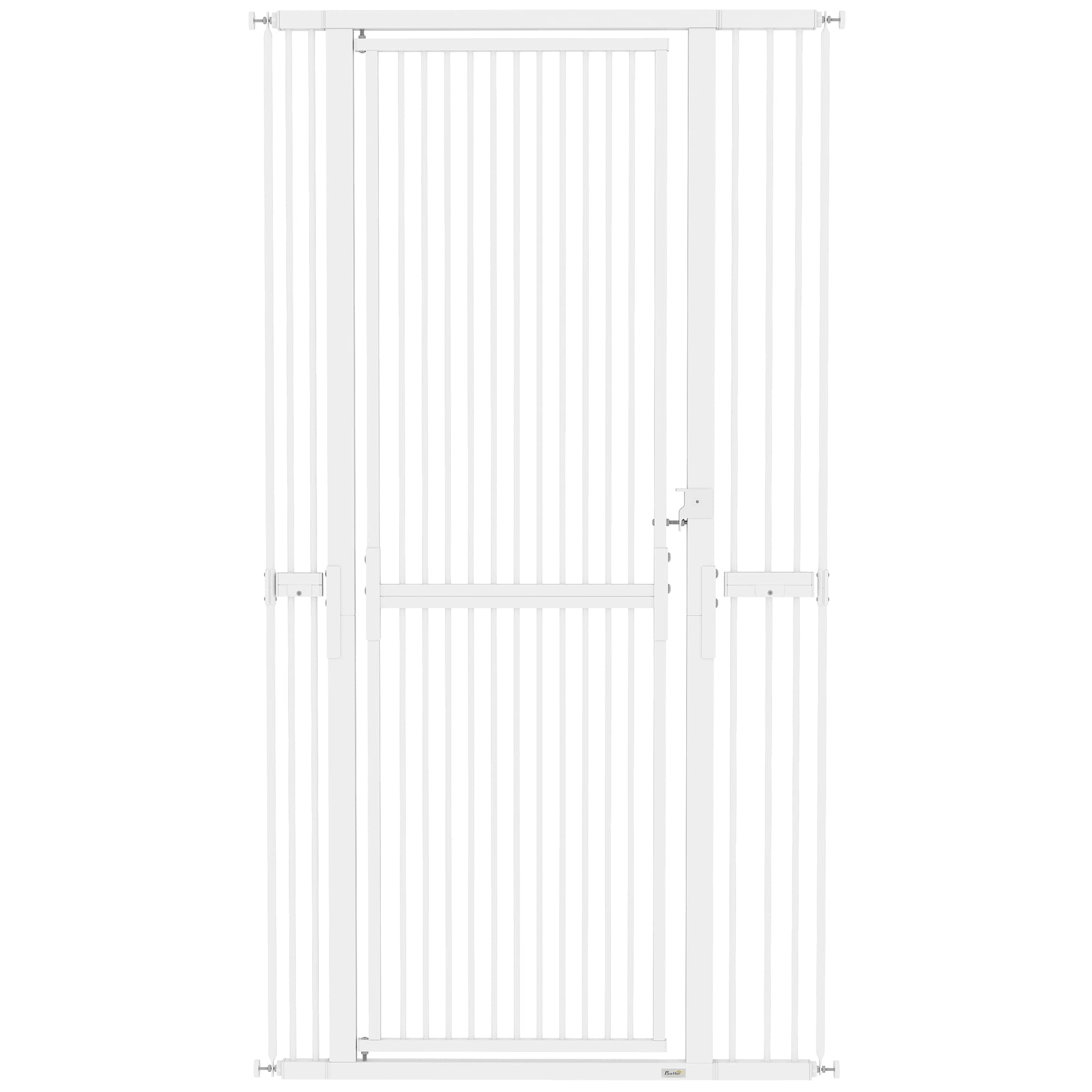 PawHut 180cm Extra Tall Pet Gate with 3.5 cm Narrow Gap, Pressure Mounted No Drilling Cat Gate for Doorways, 76-104cm Width