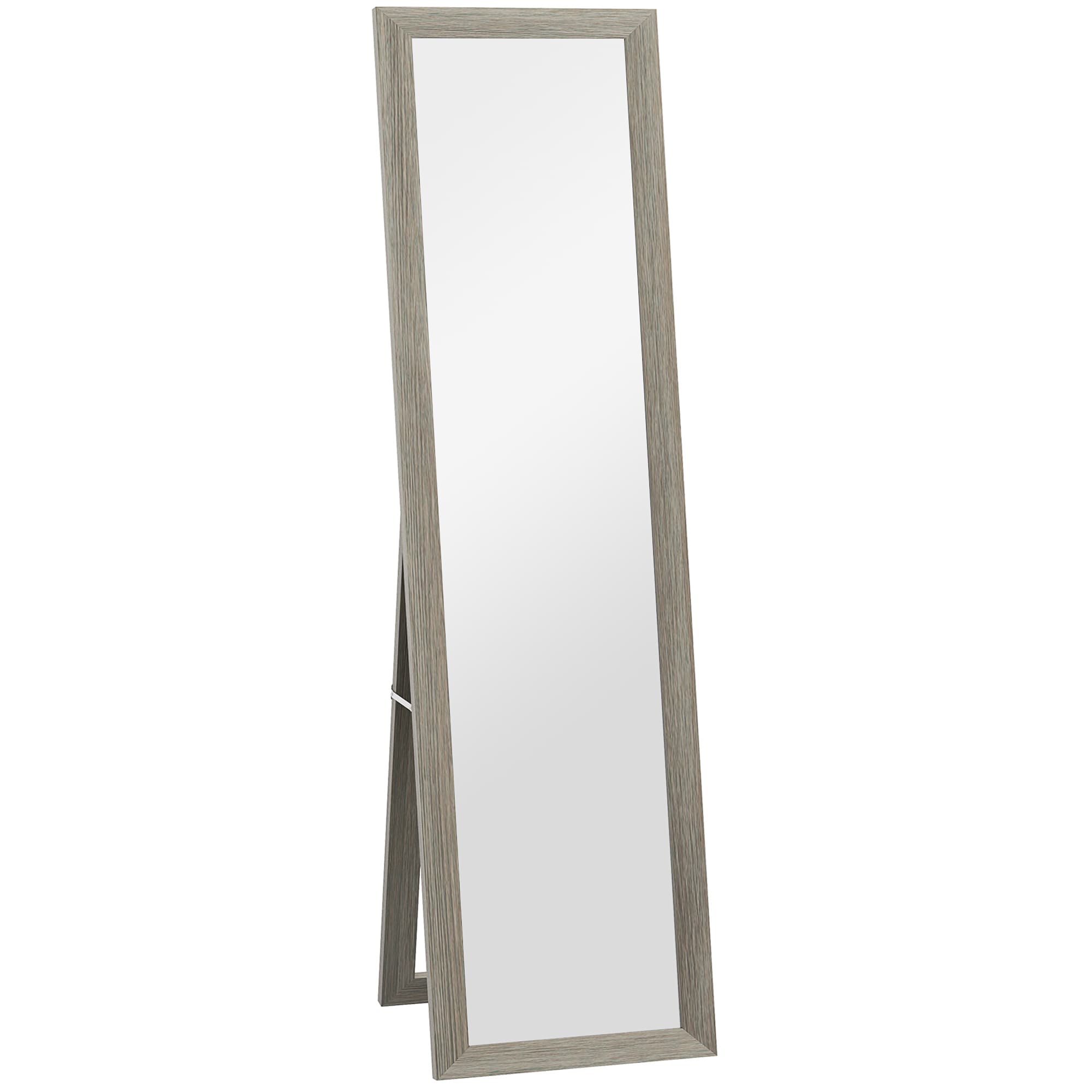 HOMCOM Full Length Mirror, 37 x 157 cm, Hanging or Freestanding, Rectangular Full Body Mirror for Living Room, Bedroom, Grey