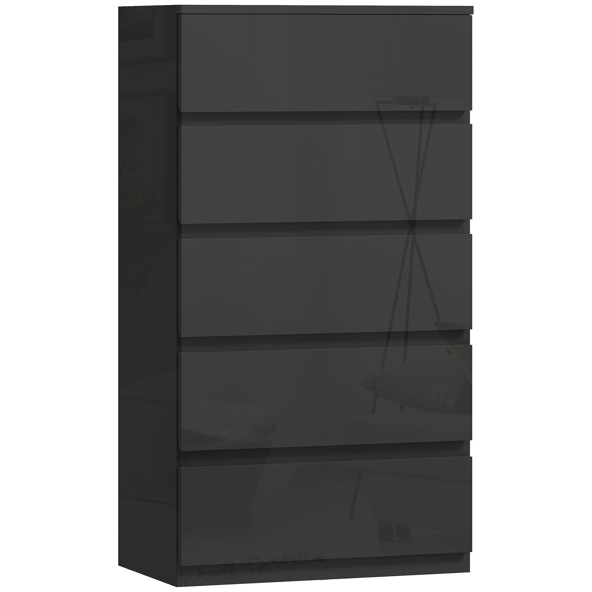HOMCOM Chest of Drawers, 4-Drawer Storage Cabinets, Modern Dresser, Storage Drawer Unit for Bedroom thumbnail 2