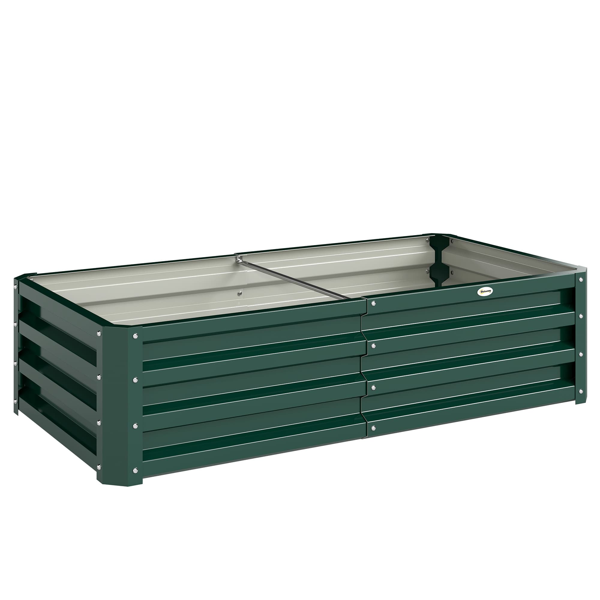 Outsunny Raised Beds for Garden, Galvanized Outdoor Planters, for Herbs and Vegetables, Use for Patio, Backyard, Balcony, Green | Aosom UK