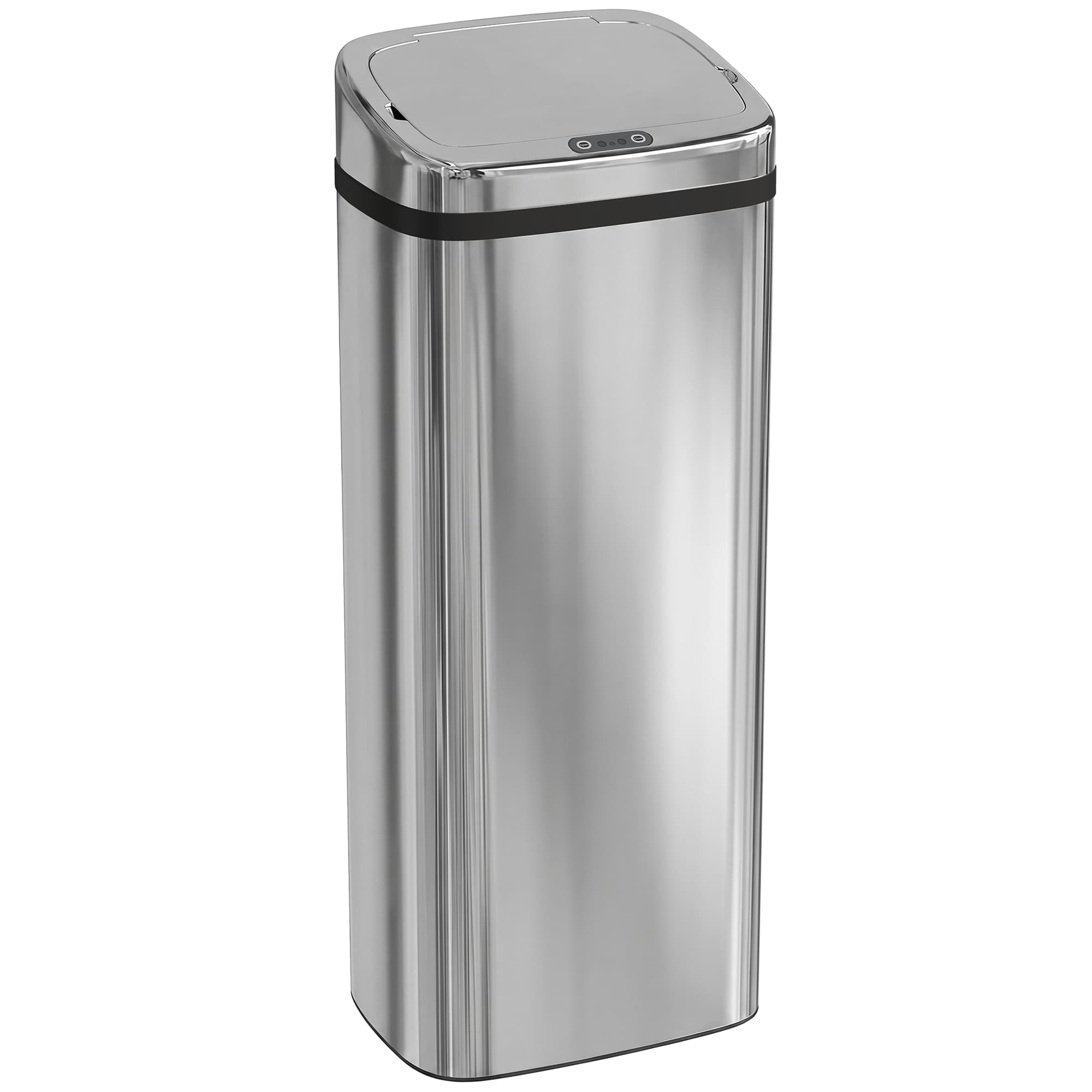 HOMCOM 50L Infrared Touchless Automatic Motion Sensor Dustbin, Stainless Steel Trash Can for Home & Office, Modern Design | Aosom UK