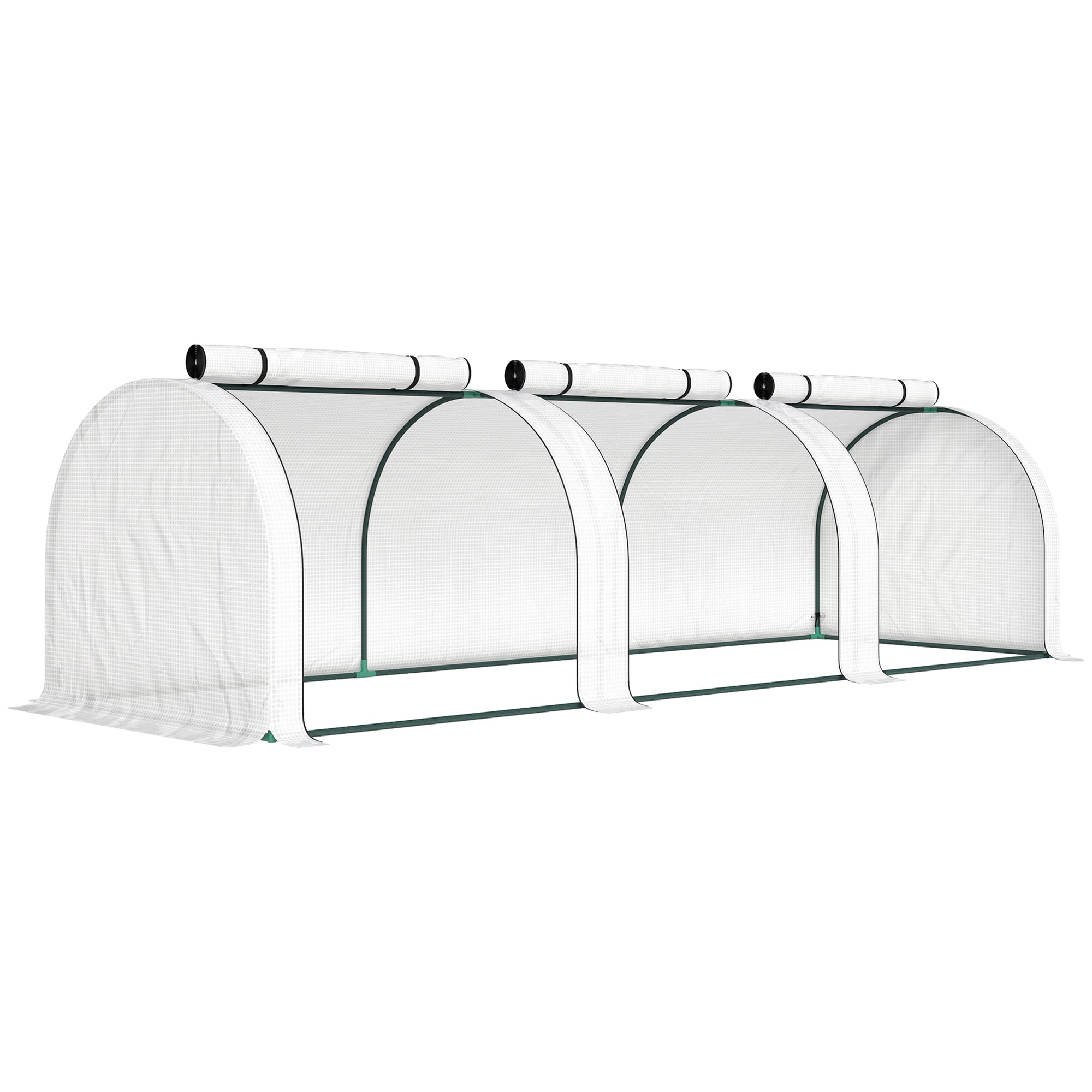 Outsunny 295  x 100 cm Low Tunnel Greenhouse - White