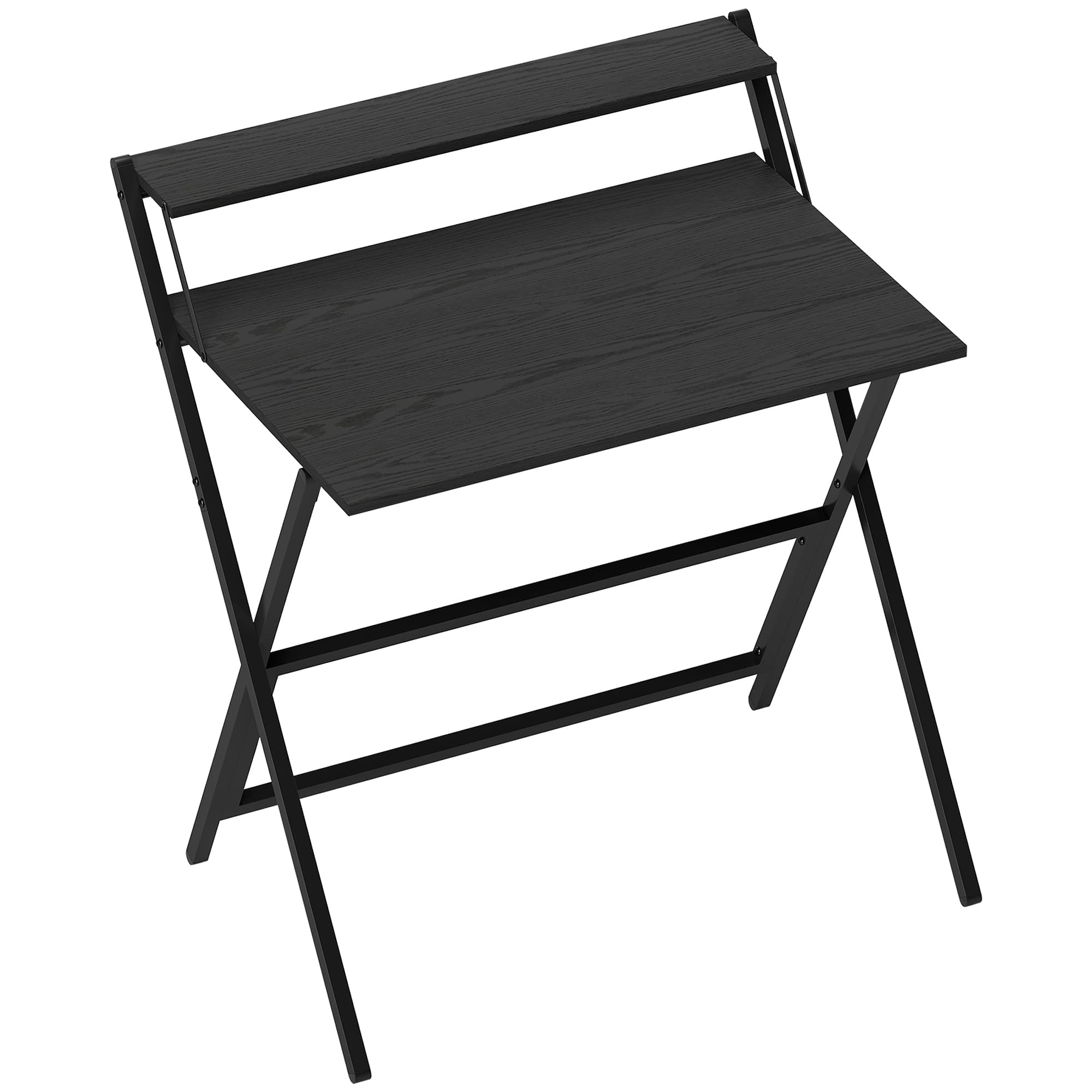 HOMCOM 81.5 cm Folding Computer Desk with Monitor Shelf - Black