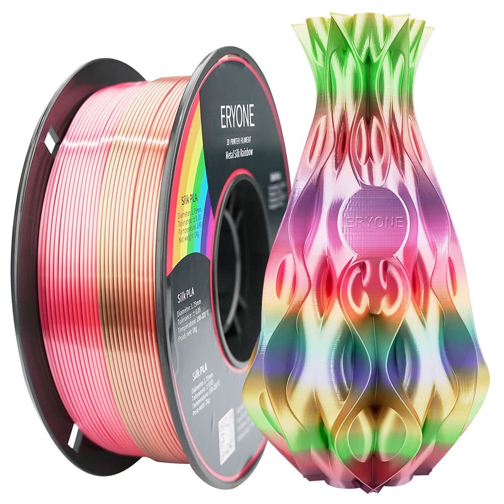 Filament ERYONE Rainbow PLA do drukarki 3D 1,75 mm Tolerancja 0,03 mm 1 kg (2,2 funta)/szpula - Metal Silk Rainbow