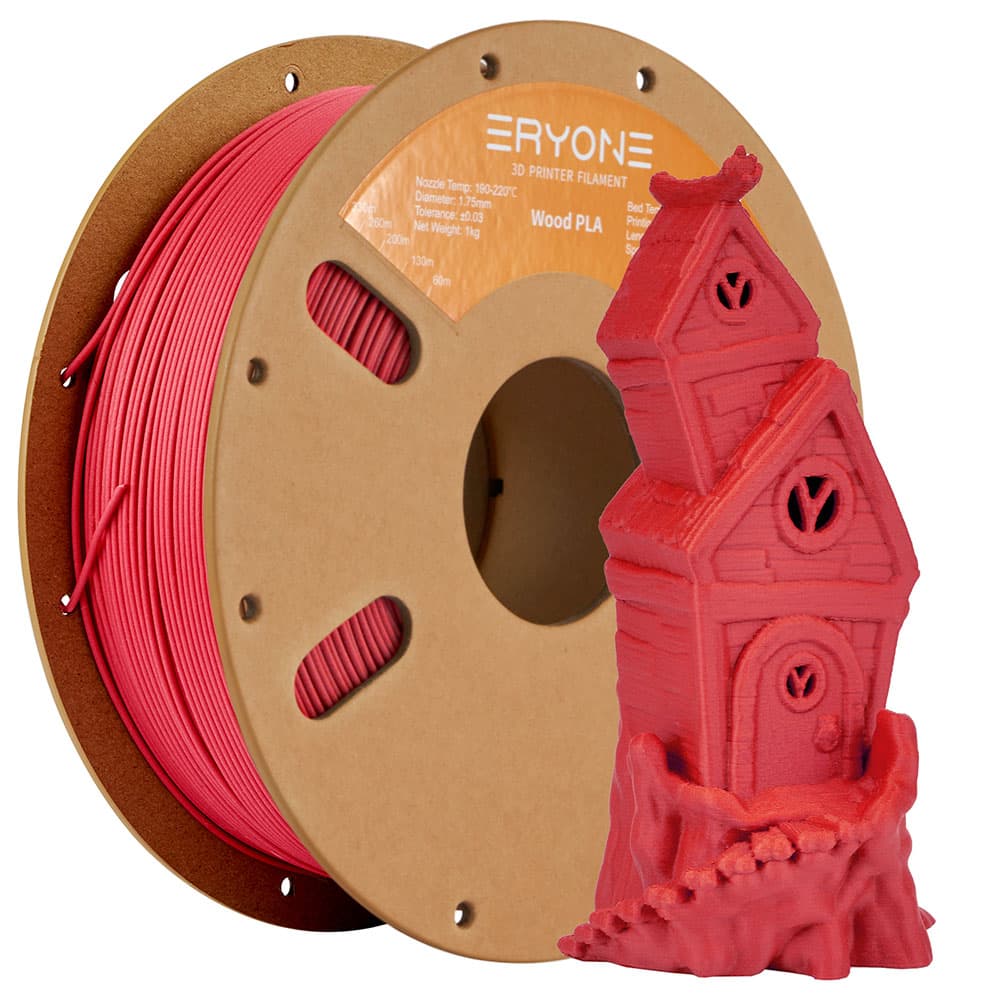 Filament ERYONE Wood PLA - czerwony