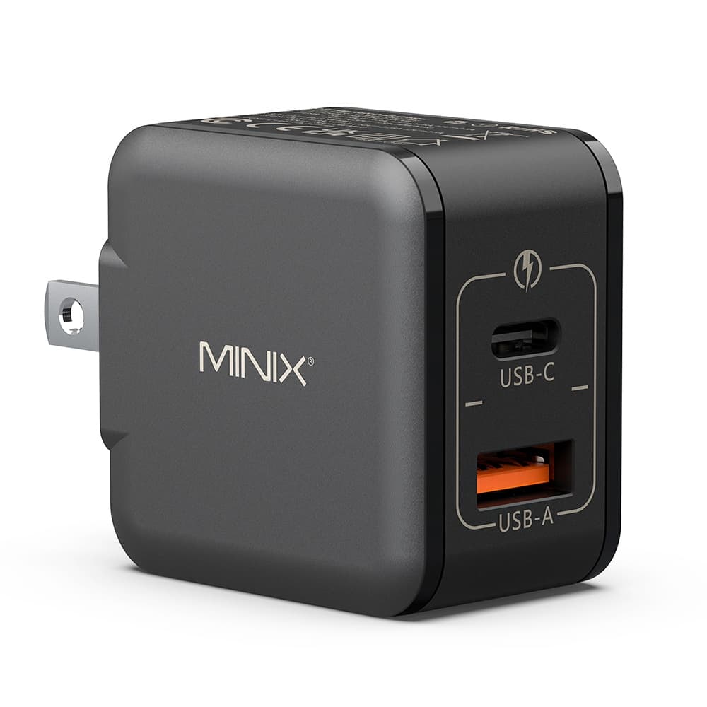 MINIX P1 Mini 33W Adapter Uniwersalna ładowarka dwuportowa, 1*USB-A, 1*USB-C