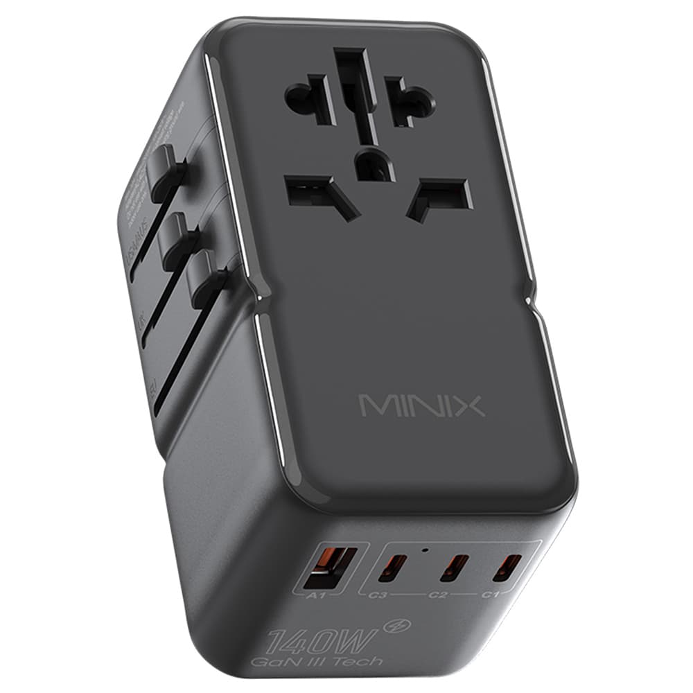 MINIX TP140 140 W Uniwersalny adapter podróżny, 3*USB-C, 1*USB-A