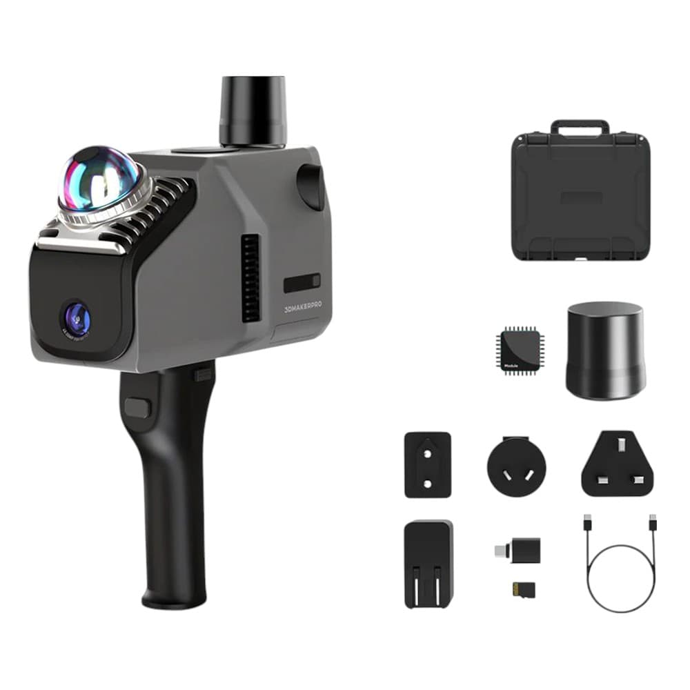 Skaner 3D 3DMakerpro Eagle LiDAR, dokładność 2 cm, obrazowanie 8K Ultra, zasięg do 140 m, ekran 3,5 cala