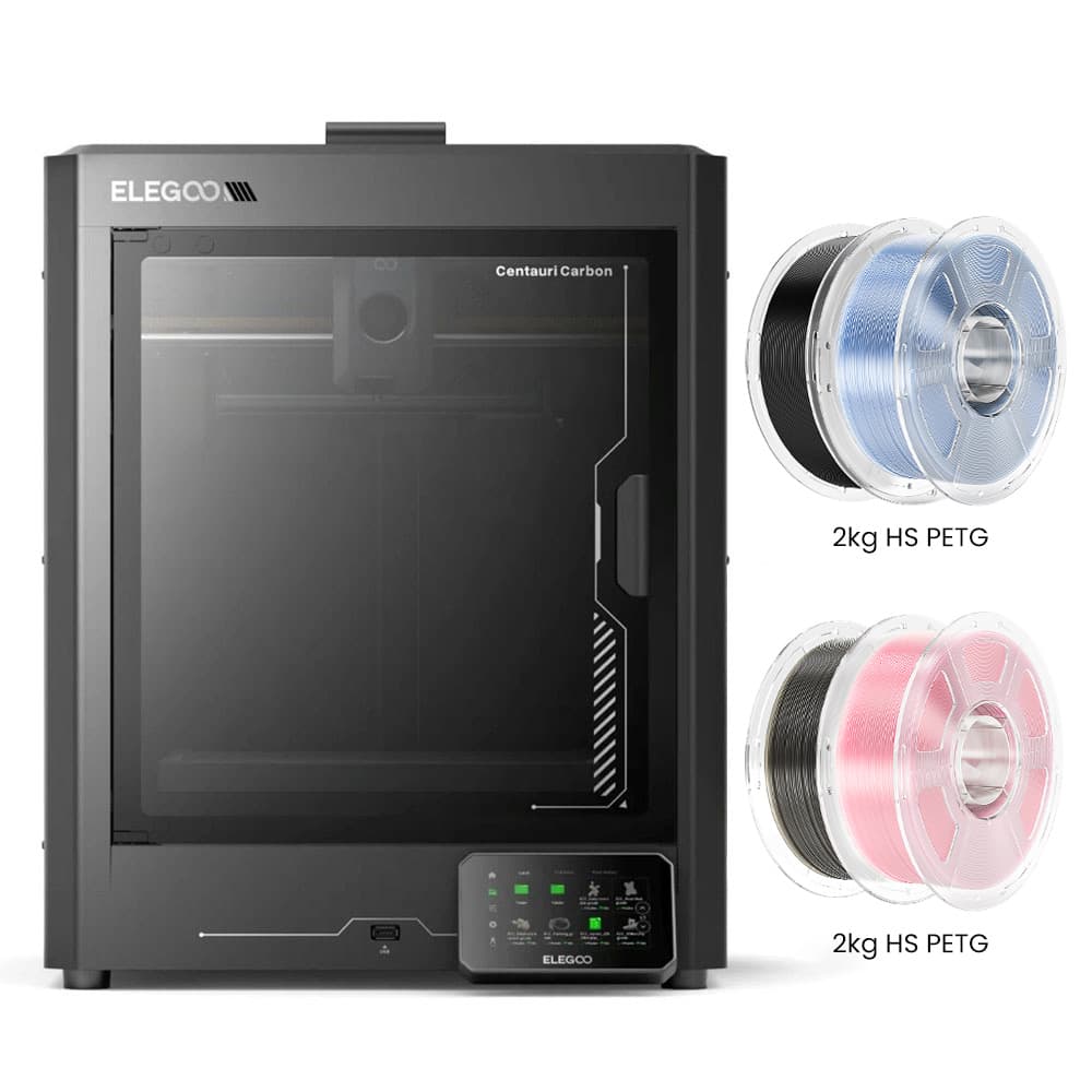 Drukarka 3D Elegoo Centauri Carbon 4 kg HS PETG Filament - Czarny/Przezroczysty jasnoróżowy/Jasnoniebieski/Szaroszary dymny